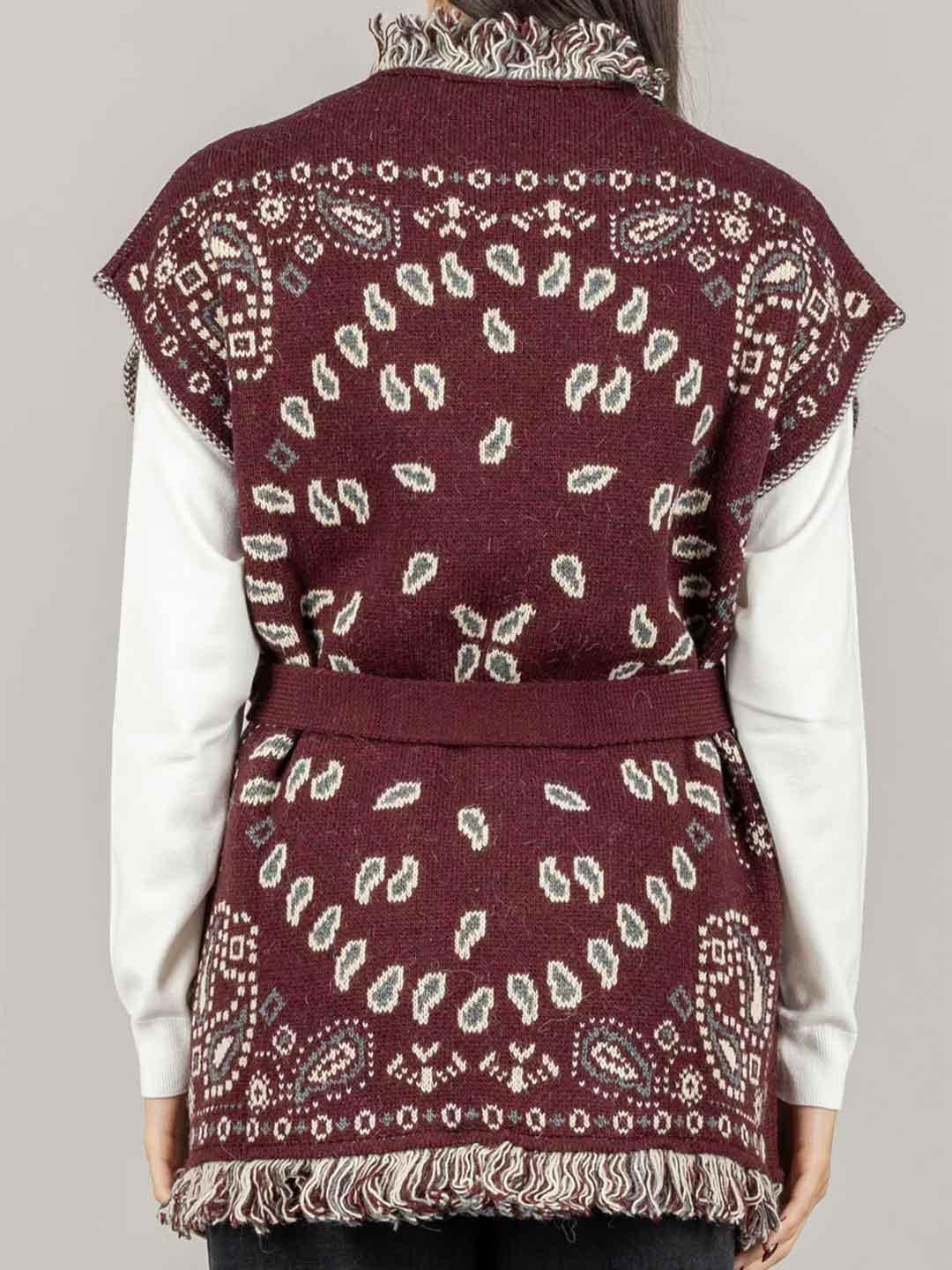 Tensione In gilet bordeaux fantasia bandana W5HM64A400 BORDEAUX TENSIONE IN