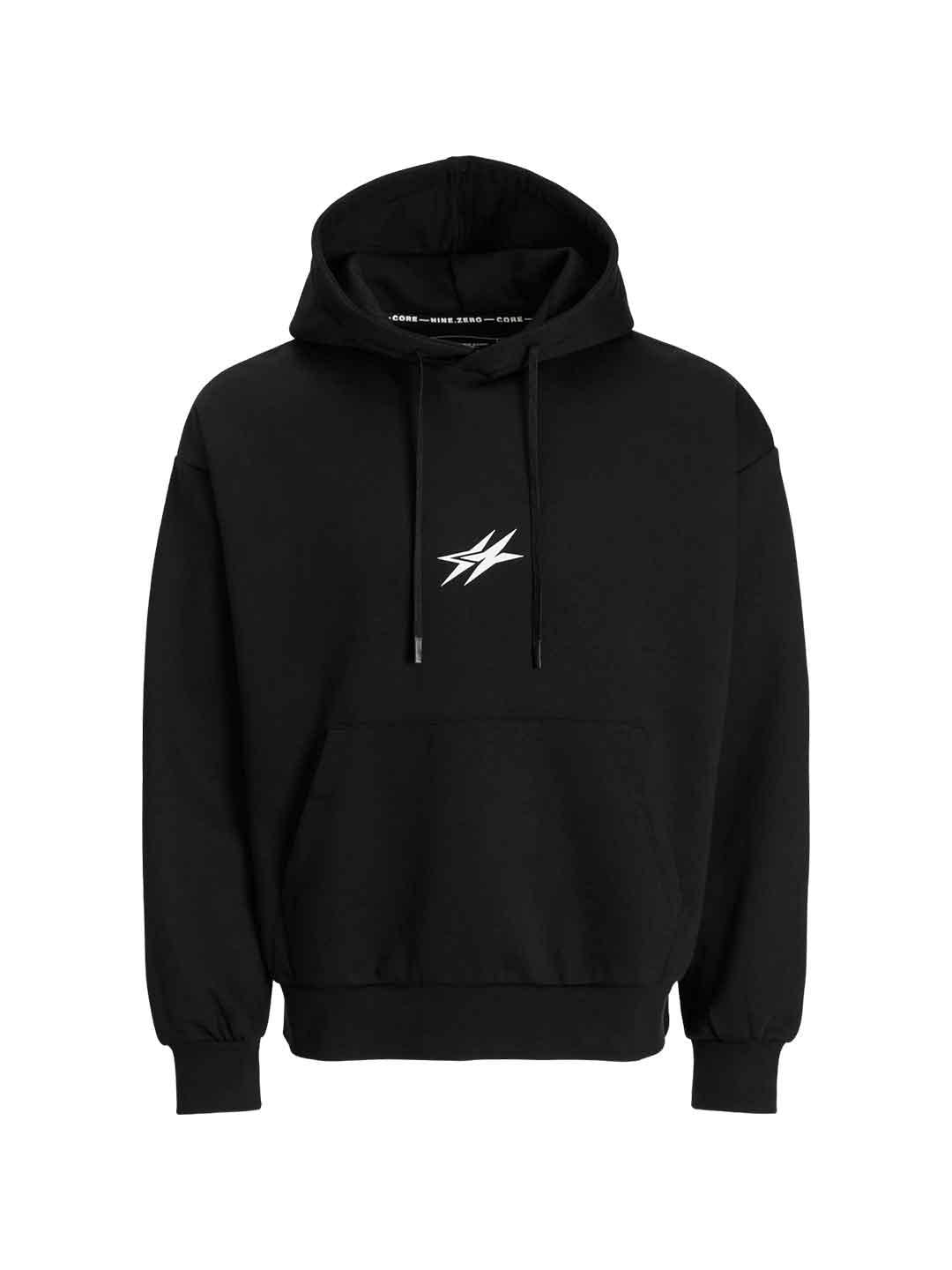 Jack & Jones felpa nero con cappuccio 12268918 NERO JACK & JONES