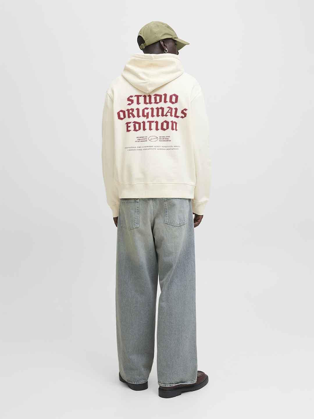 Jack & Jones felpa panna con cappuccio 12283868 PANNA JACK & JONES