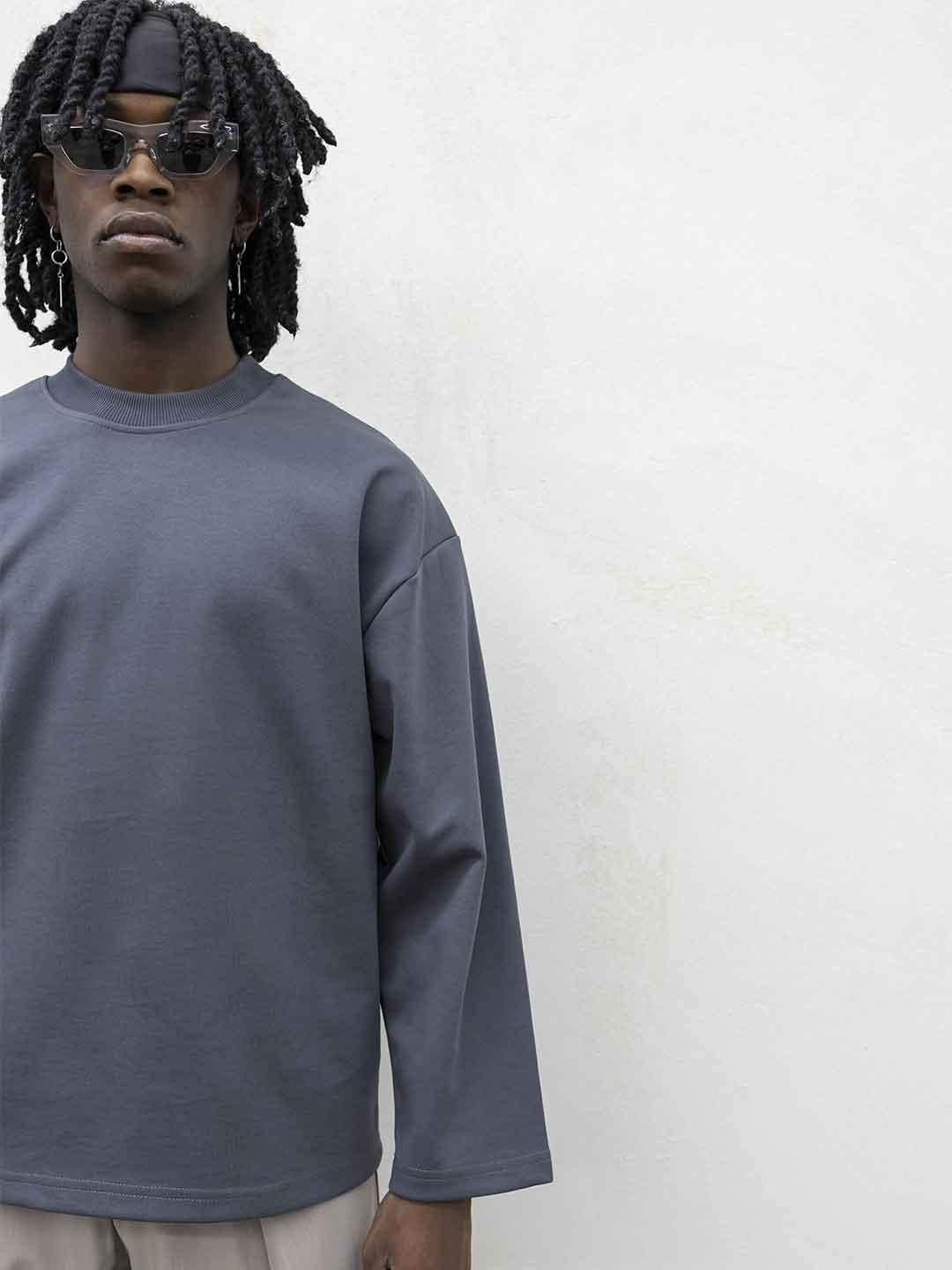 Present Day Long Perfect t-shirt grigio maniche lunghe PRS061 GRIGIO PRESENT DAY