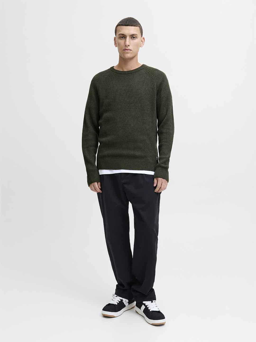 Jack & Jones maglione verde 12278916 VERDE JACK & JONES
