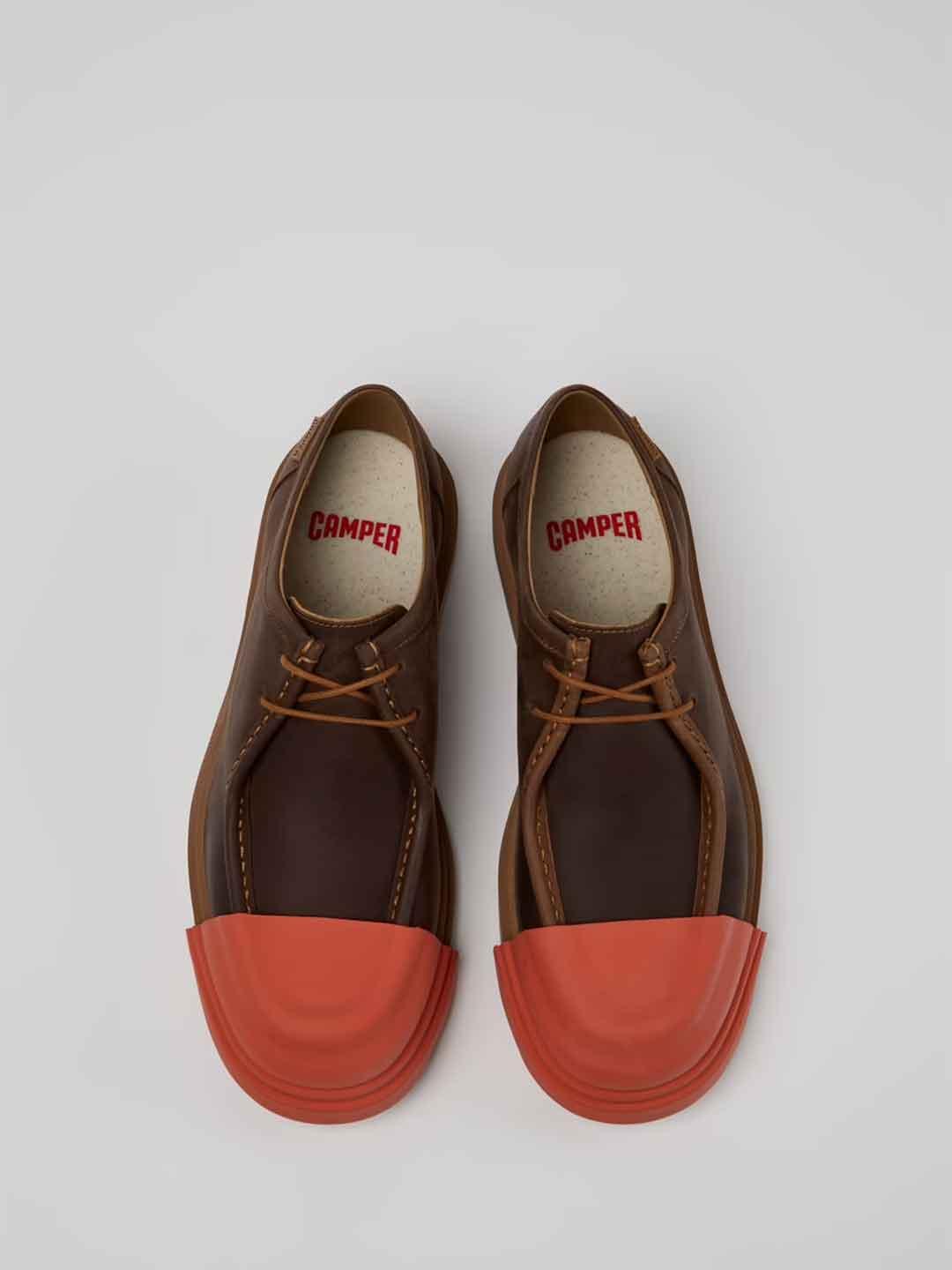 Camper Junction sneakers marrone con punta arancio KI00872 038 MARRONE CAMPER