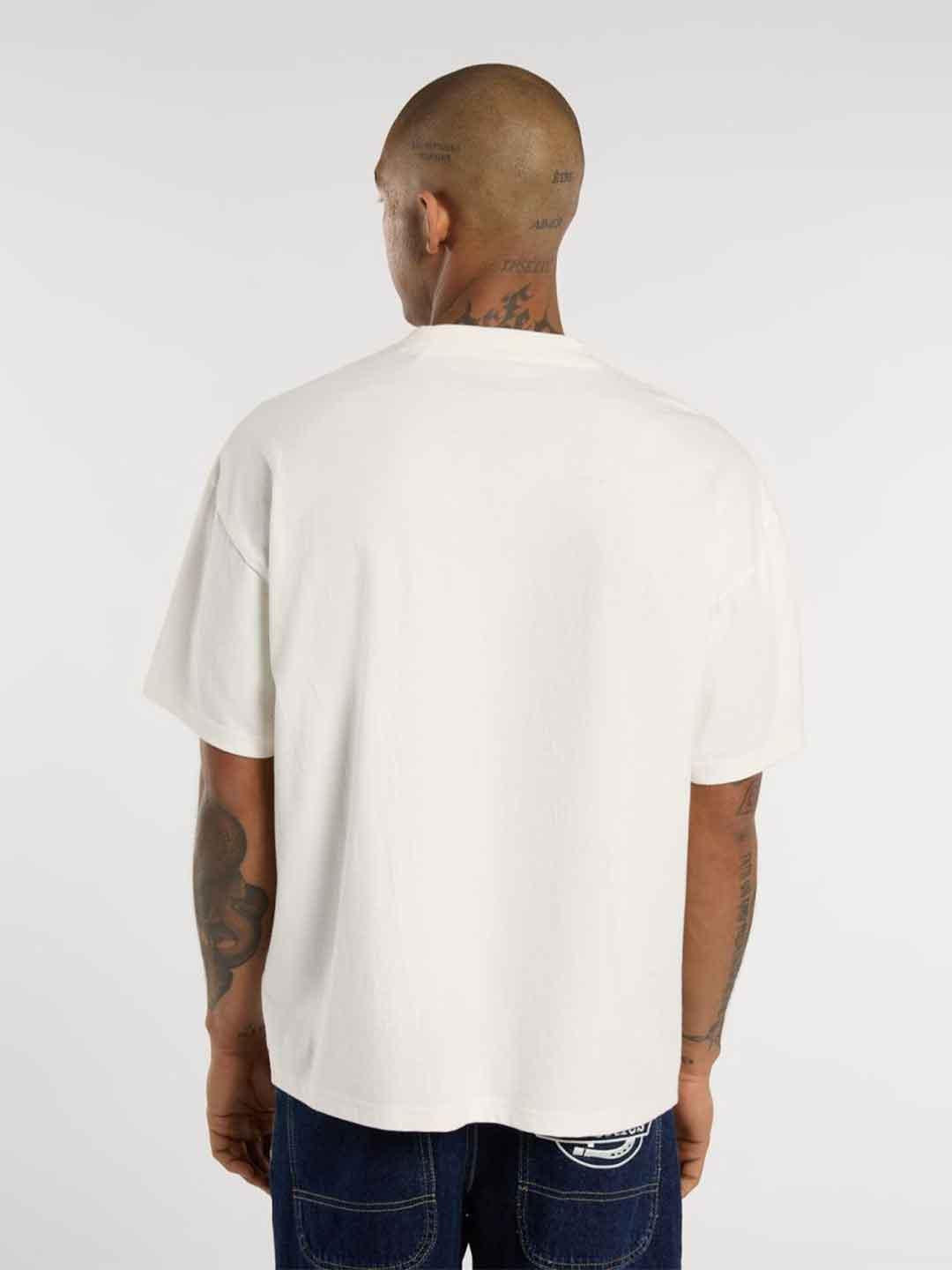 Dickies Forth Shaw t-shirt panna con logo blu DK0A87QSC481 PANNA DICKIES