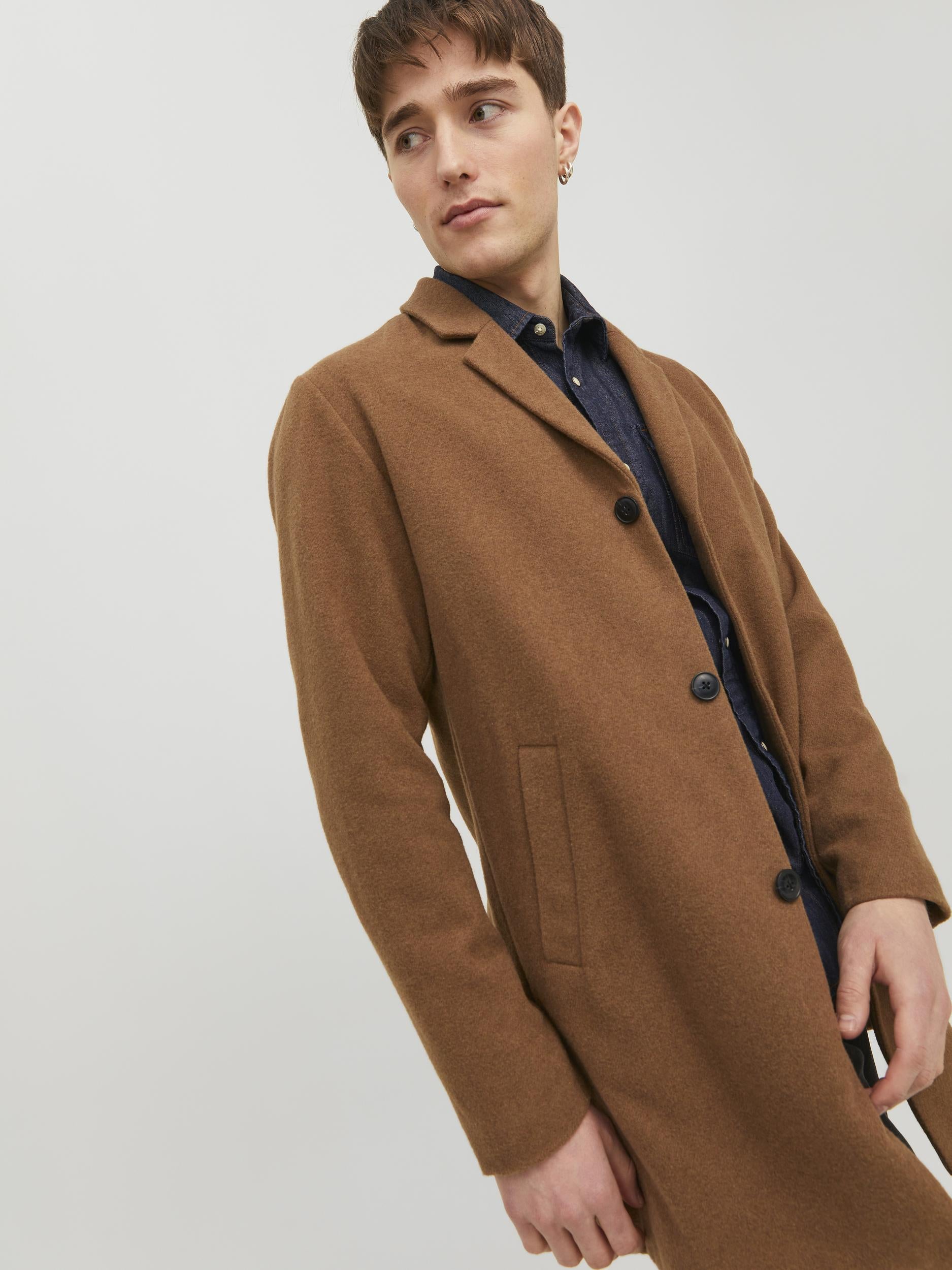 Jack & Jones cappotto marrone con collo reverse 12236158 MARRONE JACK & JONES