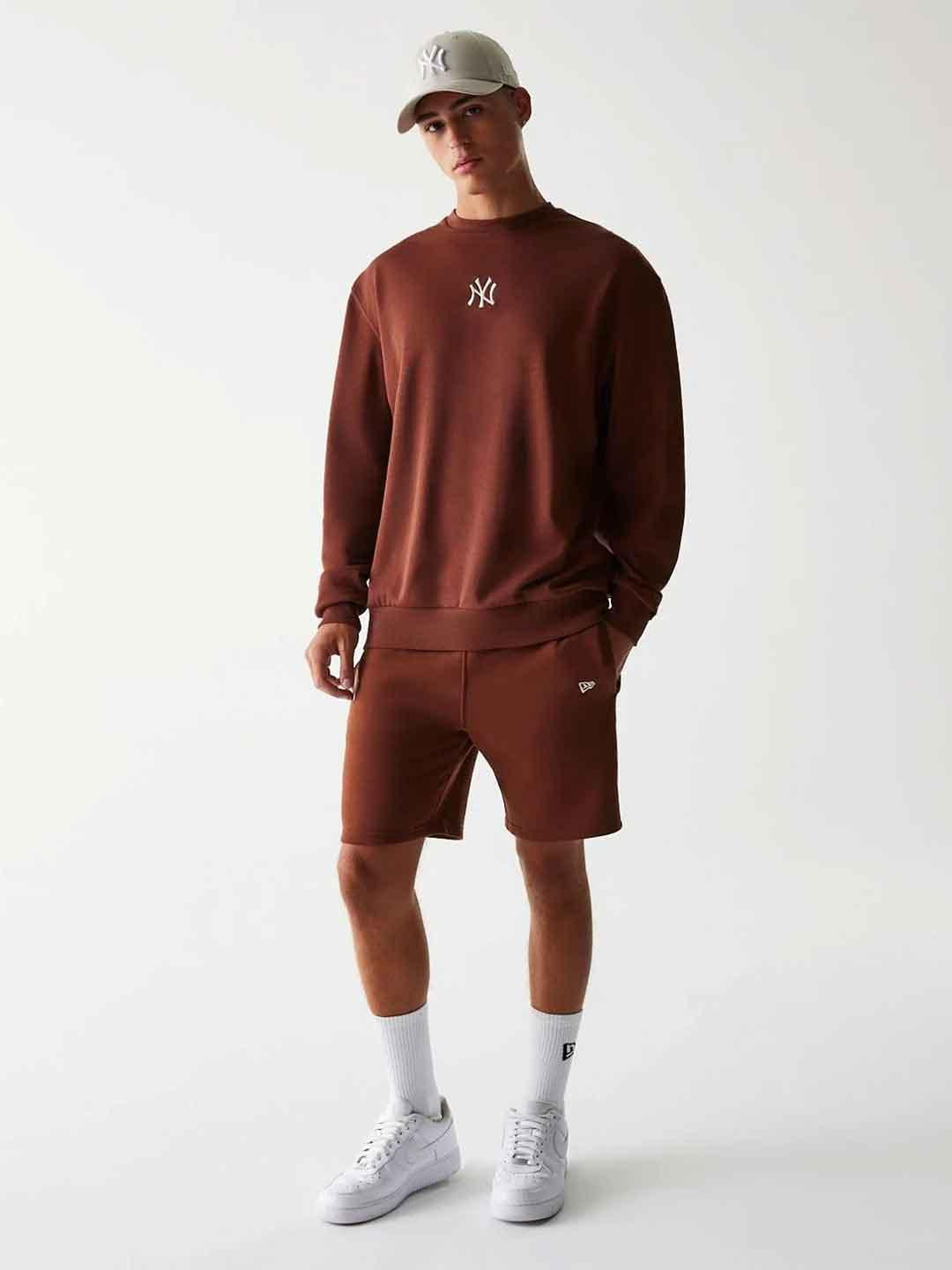 New Era felpa marrone con logo bianco 60684478 MARRONE NEW ERA