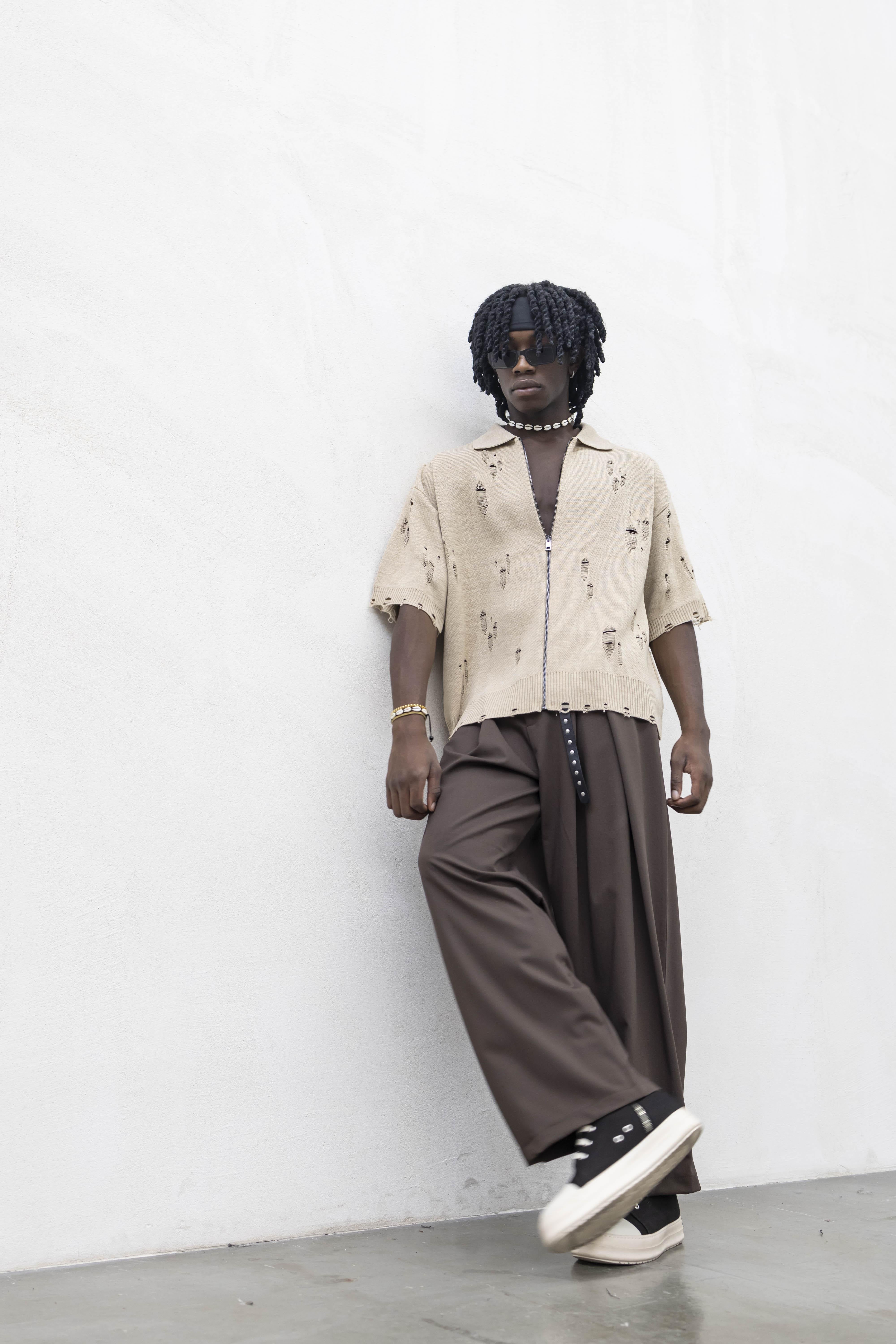 Tokyo polo beige con zip TCK001 BEIGE TOKYO