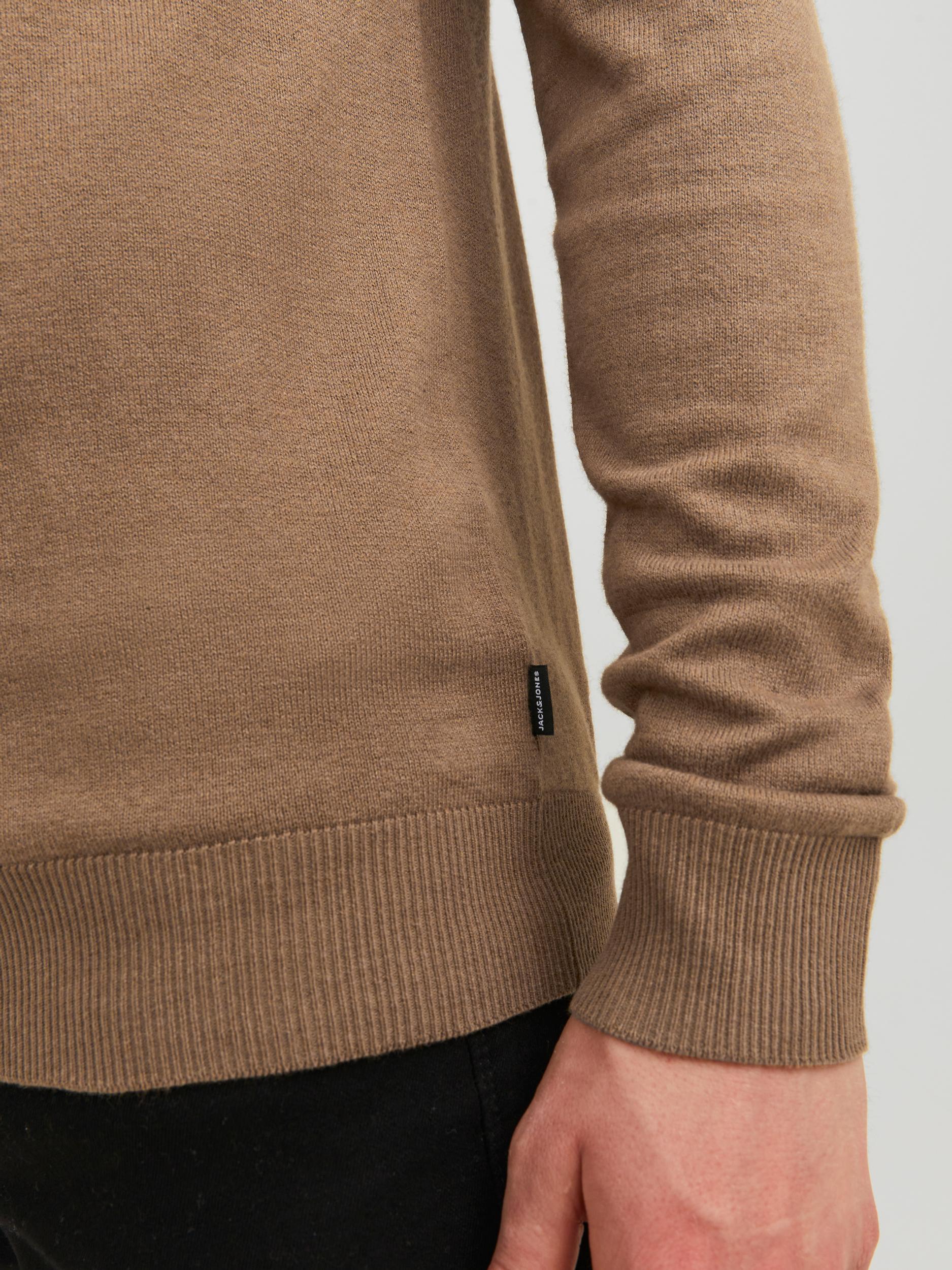 Jack & Jones maglione beige collo alto 12157417 BEIGE JACK & JONES
