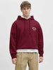 Jack & Jones felpa bordeaux con cappuccio