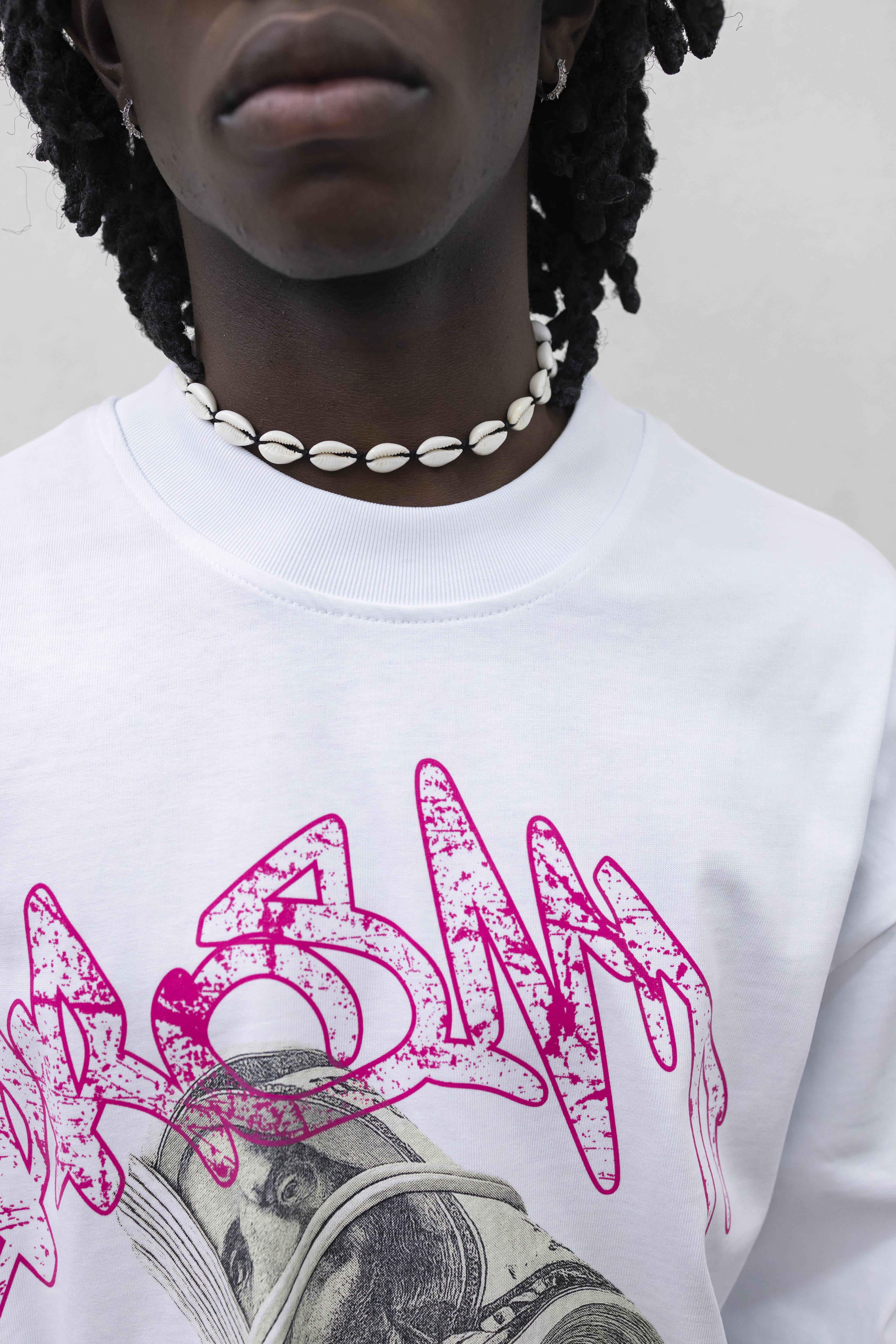 Present Day t-shirt bianco con dollari PRS023 BIANCO PRESENT DAY