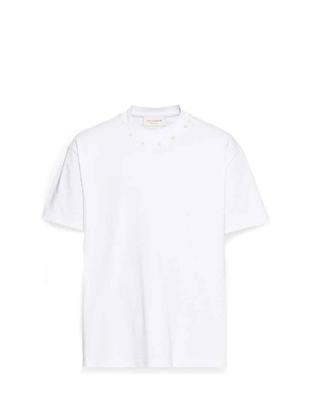 Yes London t-shirt kids bianco con borchie JR2147 BIANCO YES LONDON