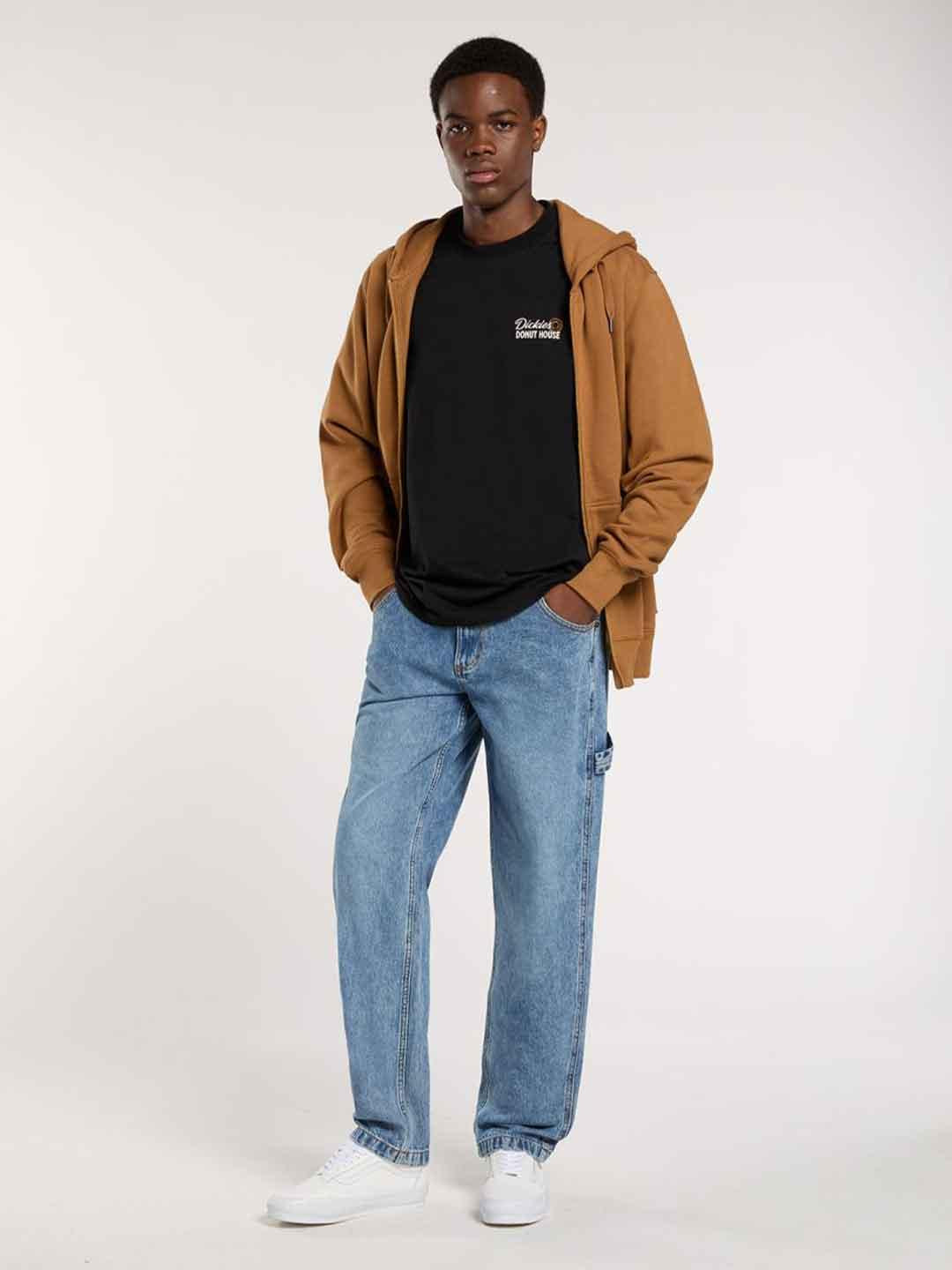 Dickies Donut House t-shirt nero con stampa retro DK0A87QNBLK1 NERO DICKIES