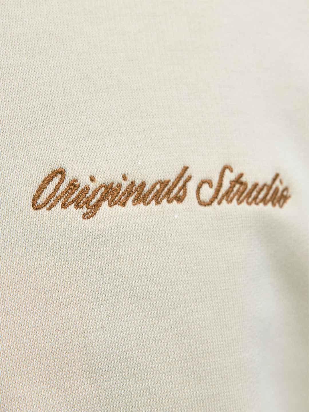 Jack & Jones felpa panna in pile con zip 12282899 PANNA JACK & JONES