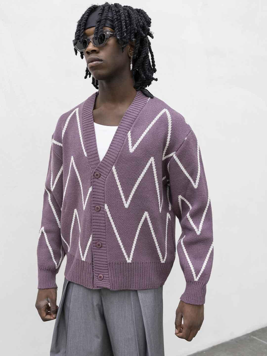Tokyo cardigan viola e bianco TCK009 VIOLA TOKYO
