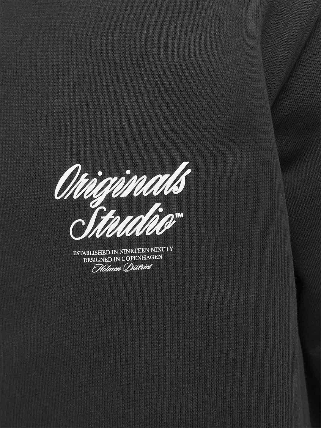 Jack & Jones felpa nero con cappuccio 12283054 NERO JACK & JONES