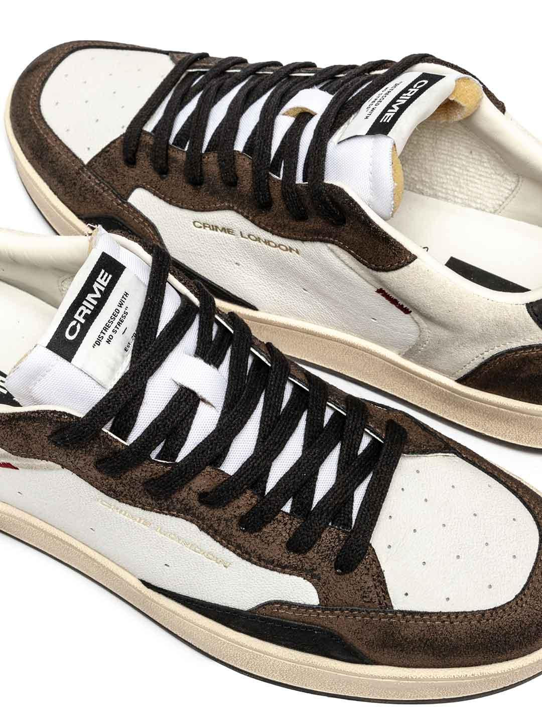 Crime Chelsea sneakers bianco con tab marrone 11200 BIANCO CRIME