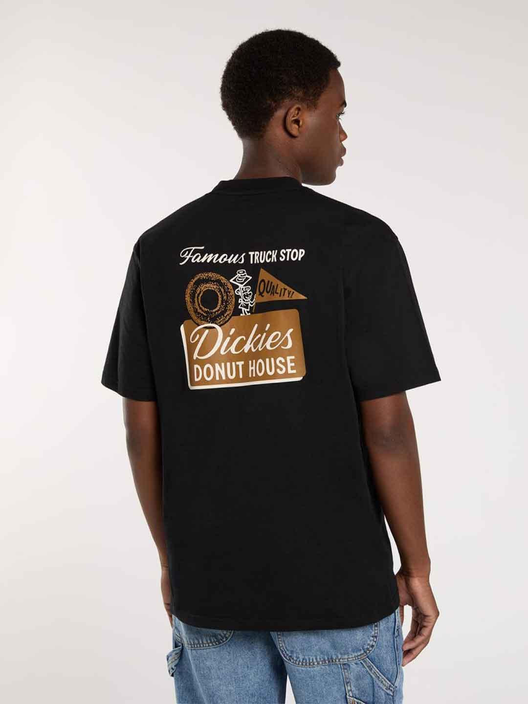Dickies Donut House t-shirt nero con stampa retro DK0A87QNBLK1 NERO DICKIES