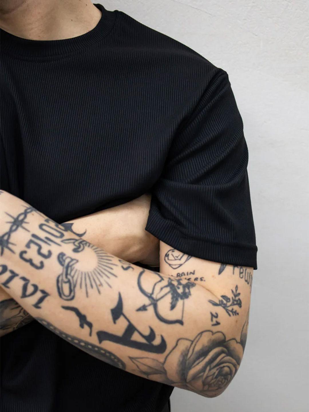 Tokyo t-shirt nero a coste TKN021 NERO TOKYO