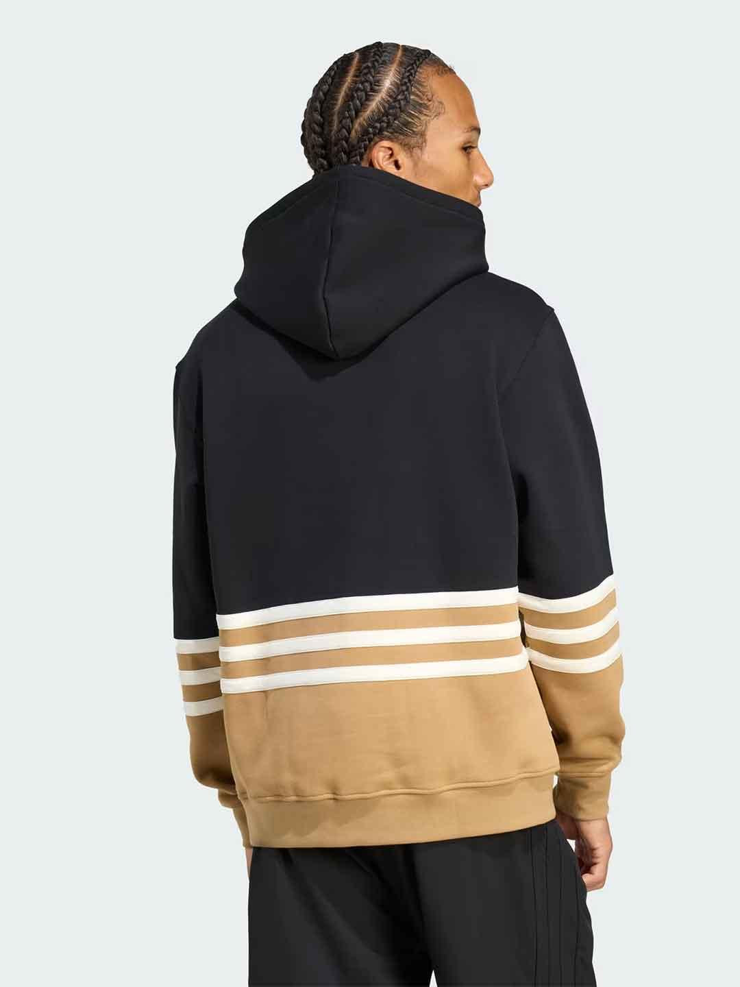 Adidas felpa nero con logo beige JY2797 NERO ADIDAS