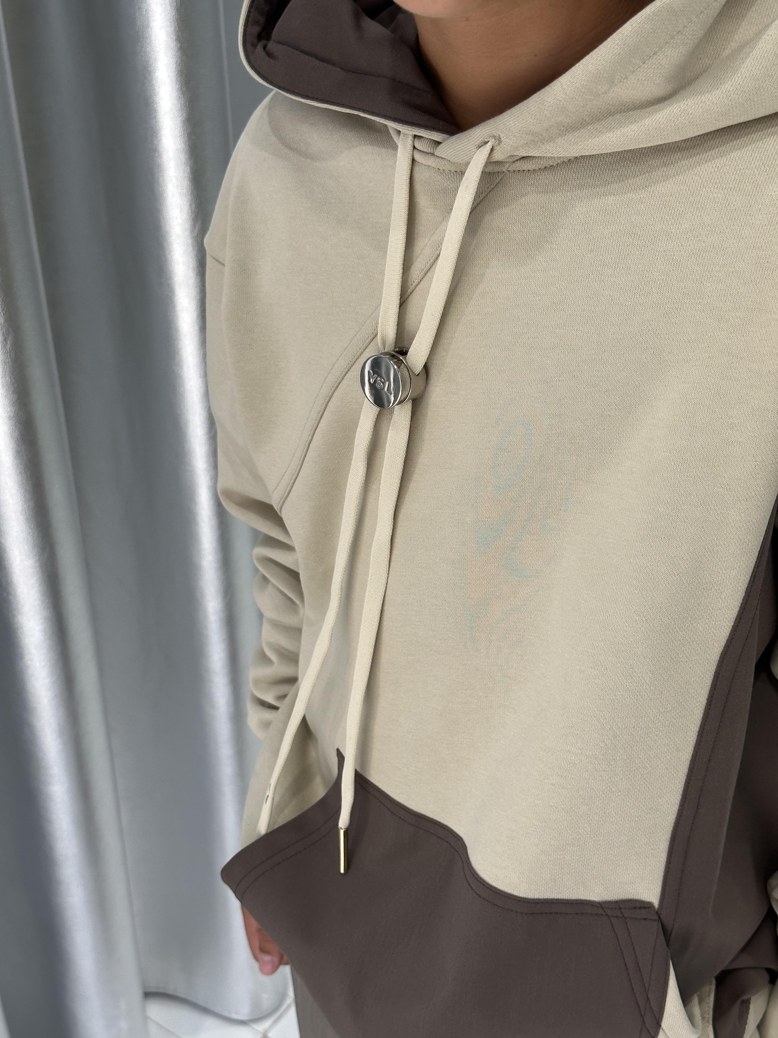 Yes London felpa kids beige con cappuccio JR5064 BEIGE YES LONDON