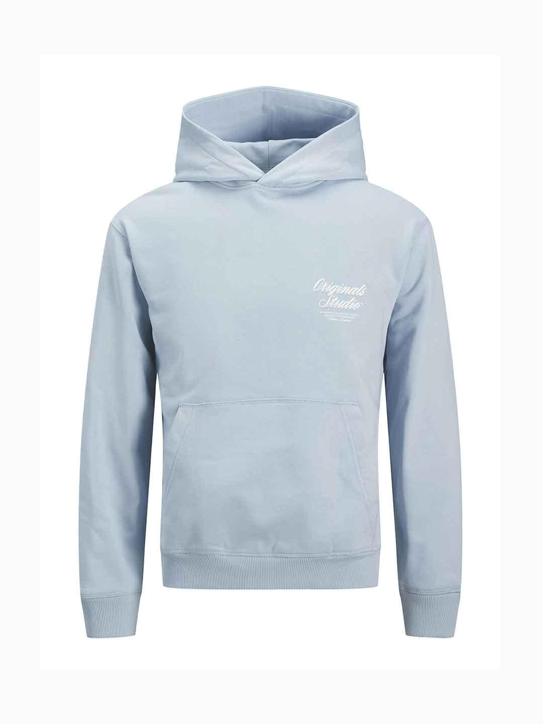 Jack & Jones felpa azzurro con cappuccio 12283054 AZZURRO JACK & JONES