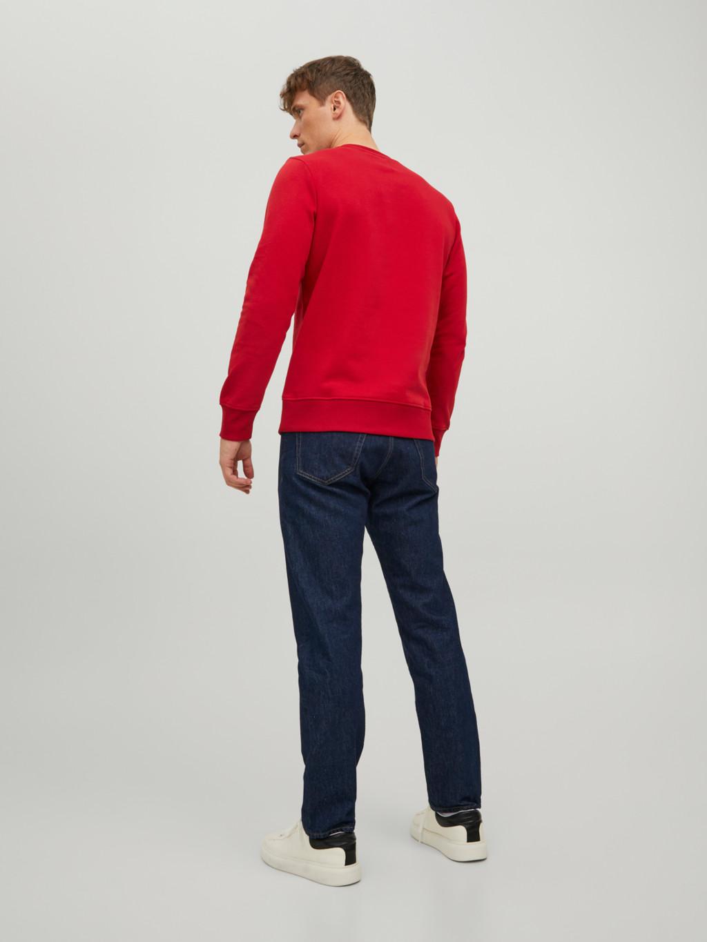 Jack&Jones felpa girocollo natalizia rossa 12219685 ROSSO JACK & JONES