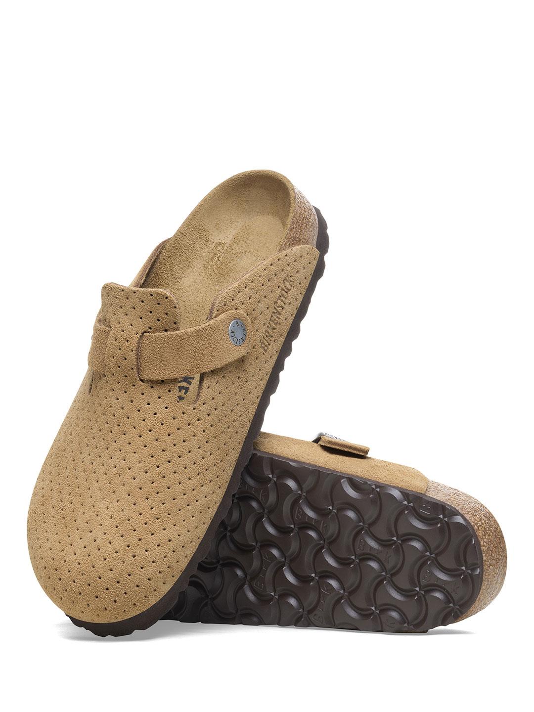 Birkenstock Boston sabot beige in pelle scamosciata stampata 1027014 BEIGE BIRKENSTOCK