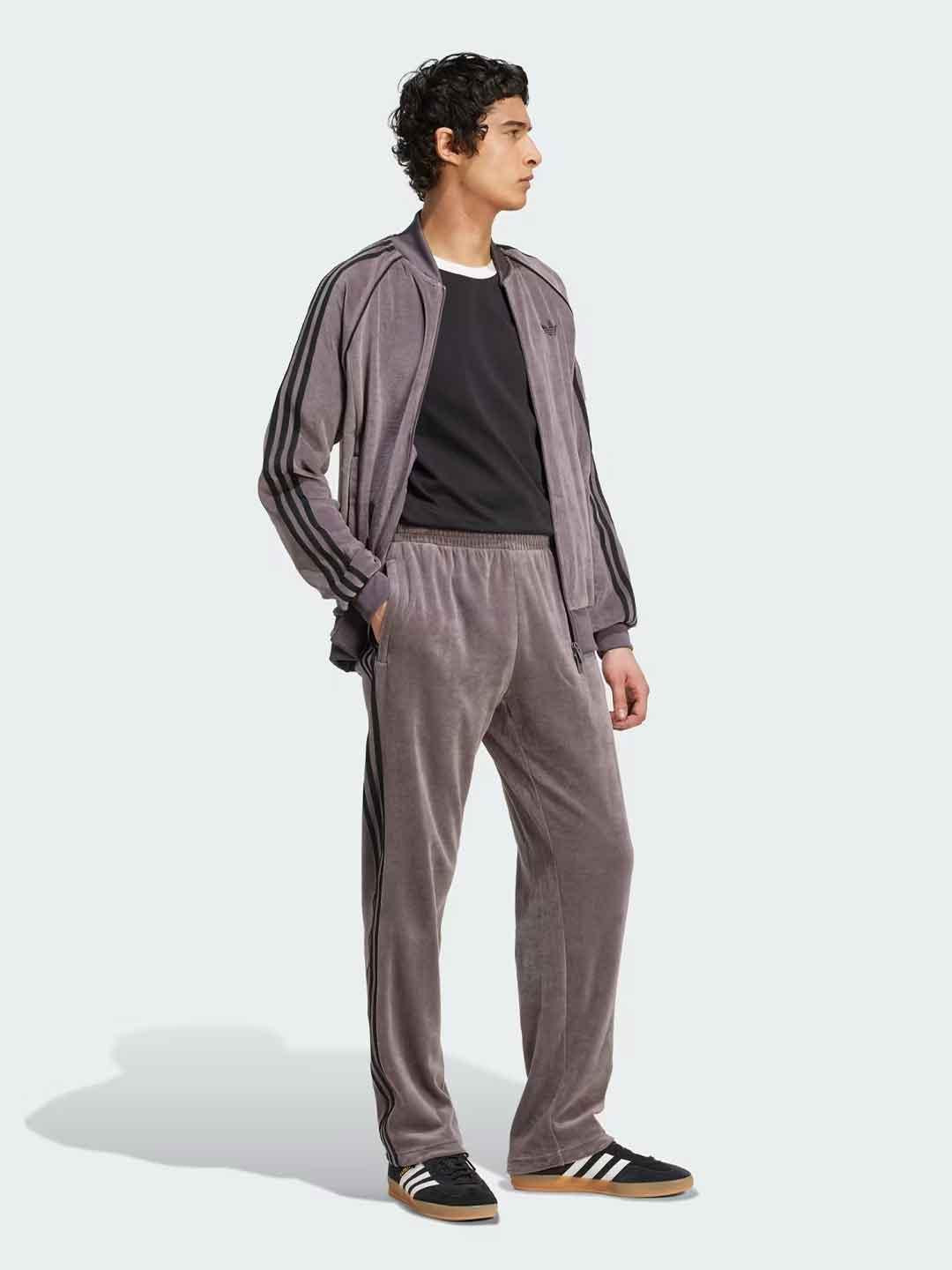 Adidas felpa grigio in ciniglia JX1562 GRIGIO ADIDAS