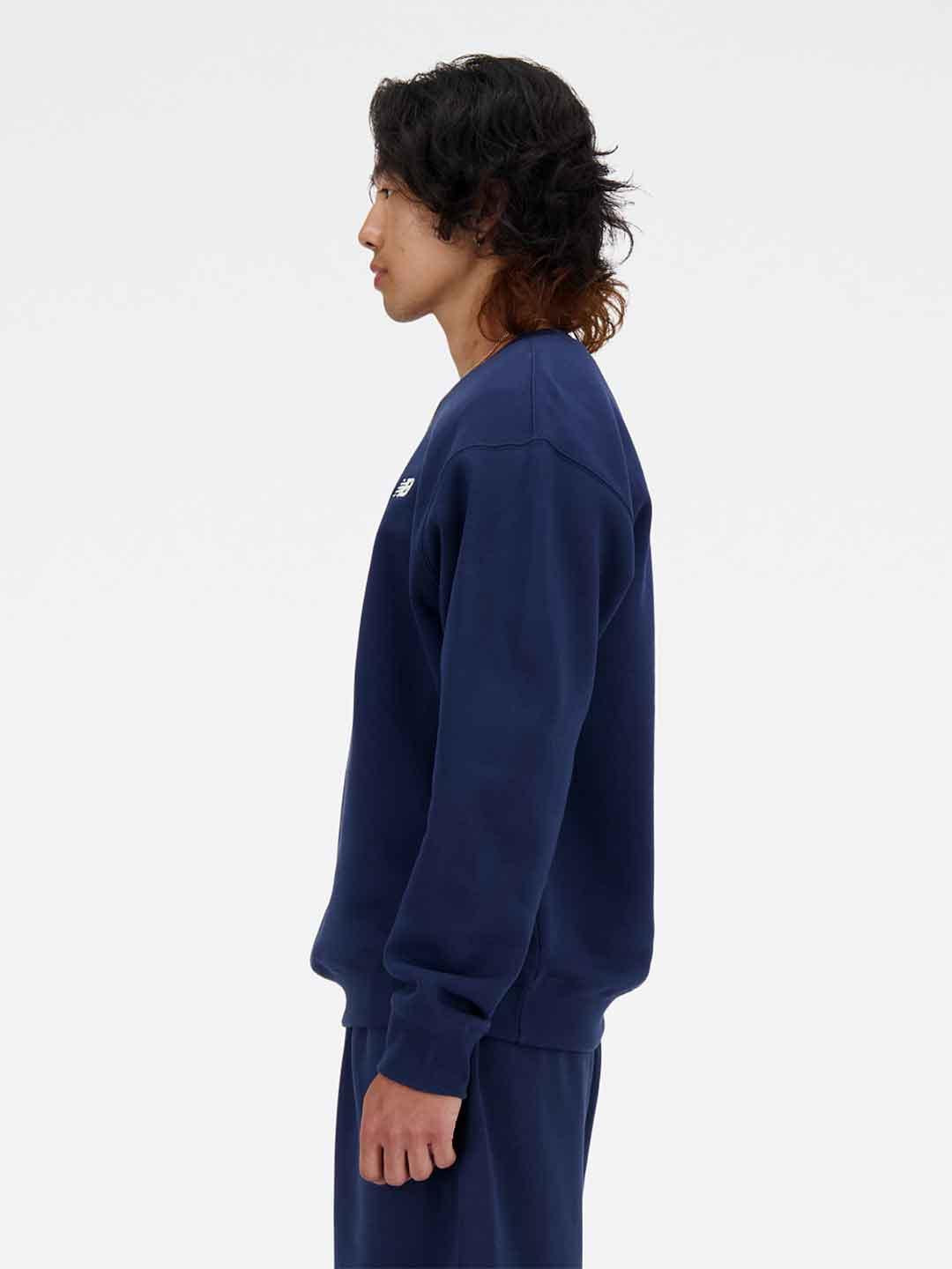 New Balance felpa blu girocollo MT41510NNY BLU NEW BALANCE