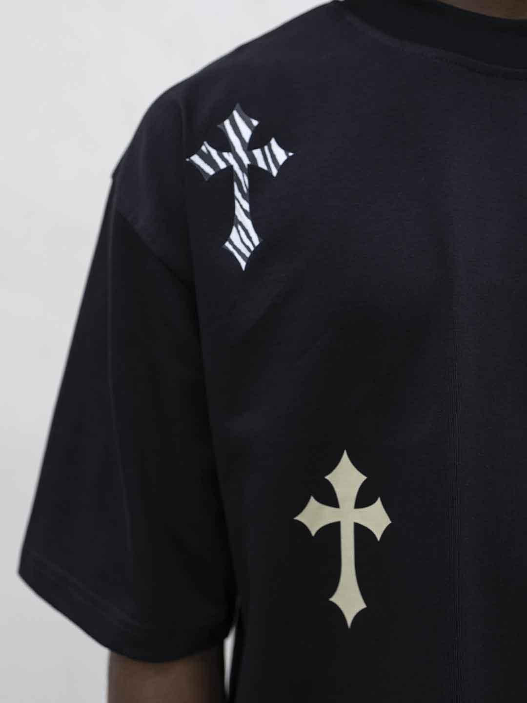 Tokyo t-shirt nero con croci RB003 NERO TOKYO