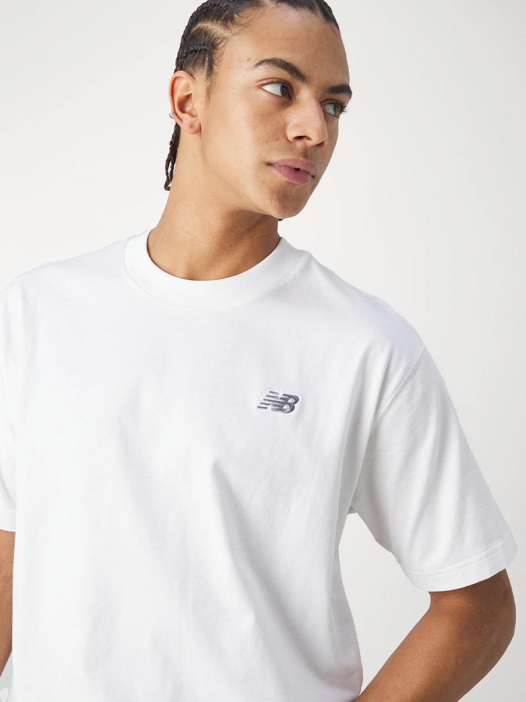 New Balance t-shirt bianco con logo MT41509WT BIANCO NEW BALANCE