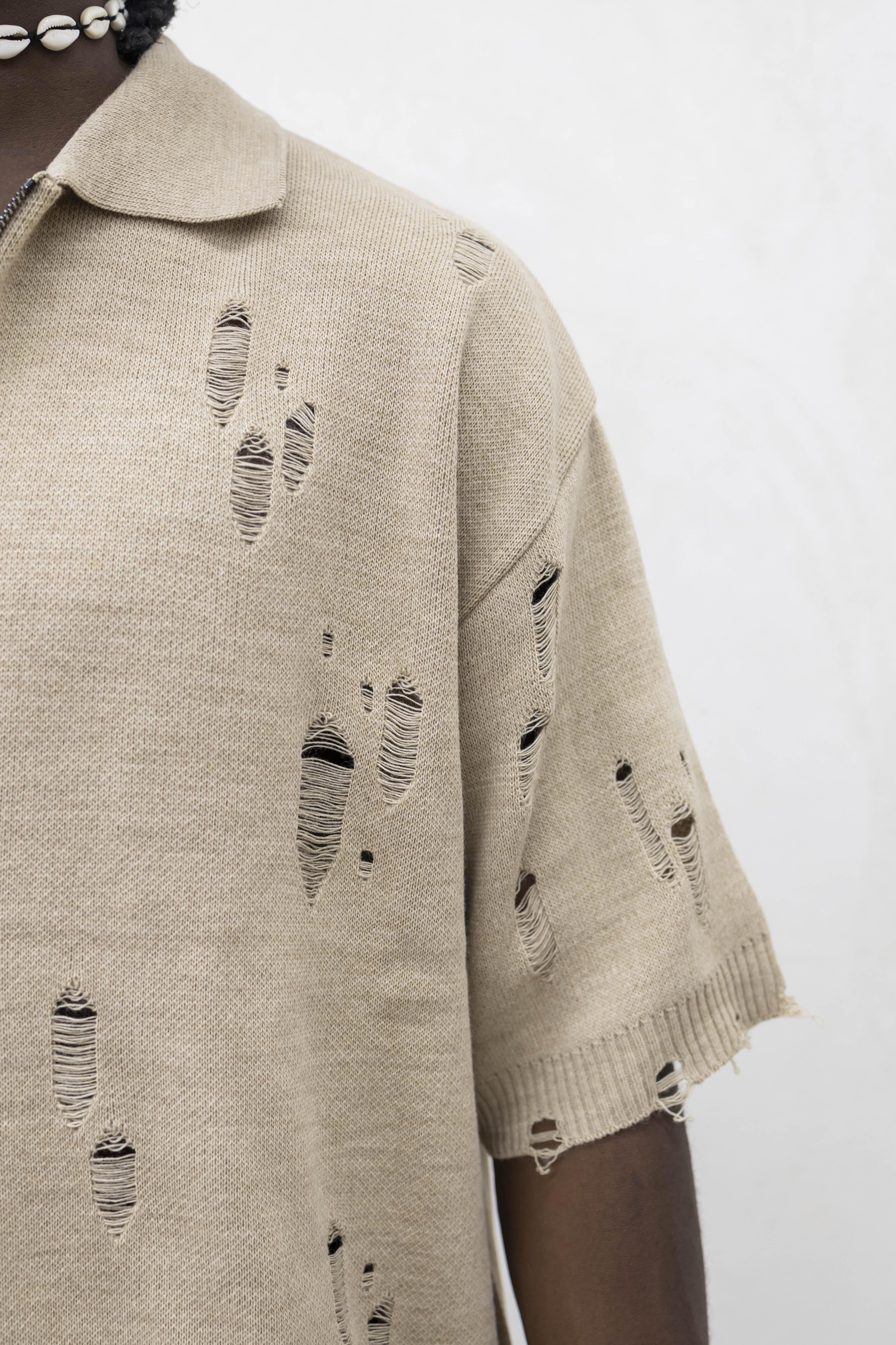 Tokyo polo beige con zip TCK001 BEIGE TOKYO