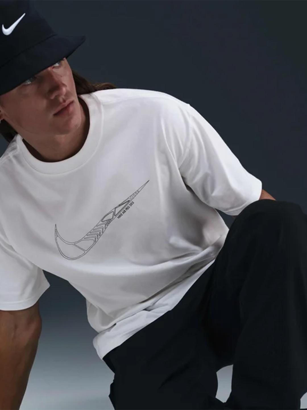 Nike t-shirt bianco con logo nero HJ0746-100 BIANCO NIKE