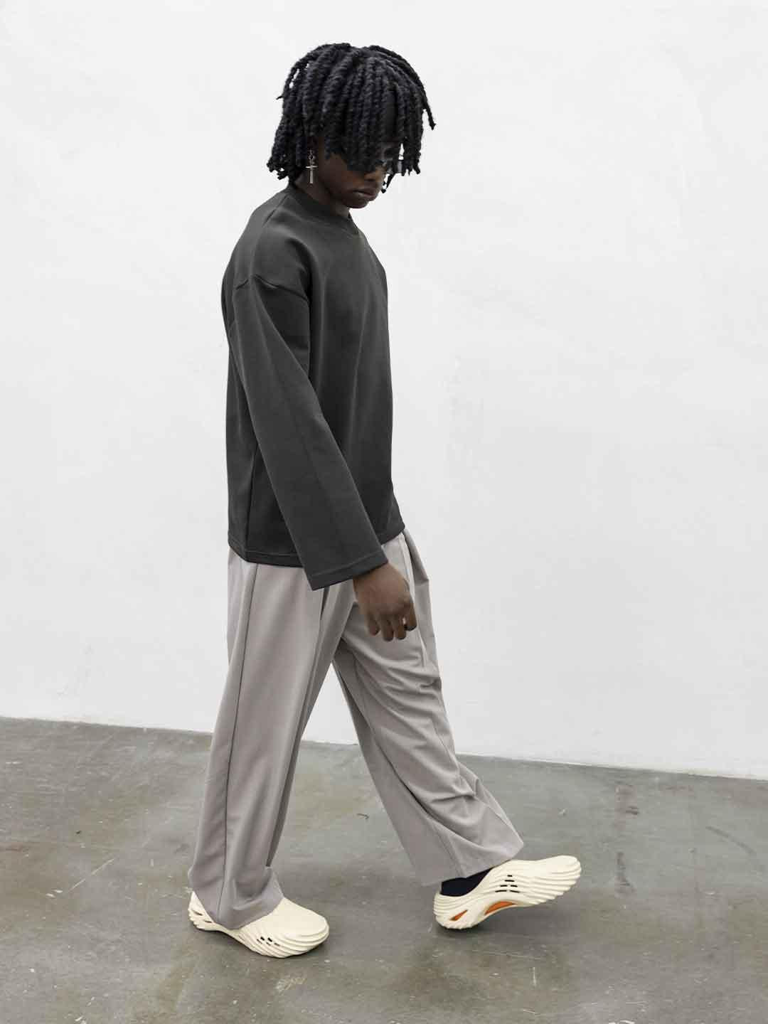 Present Day Long Perfect t-shirt grigio maniche lunghe PRS061 GRIGIO PRESENT DAY