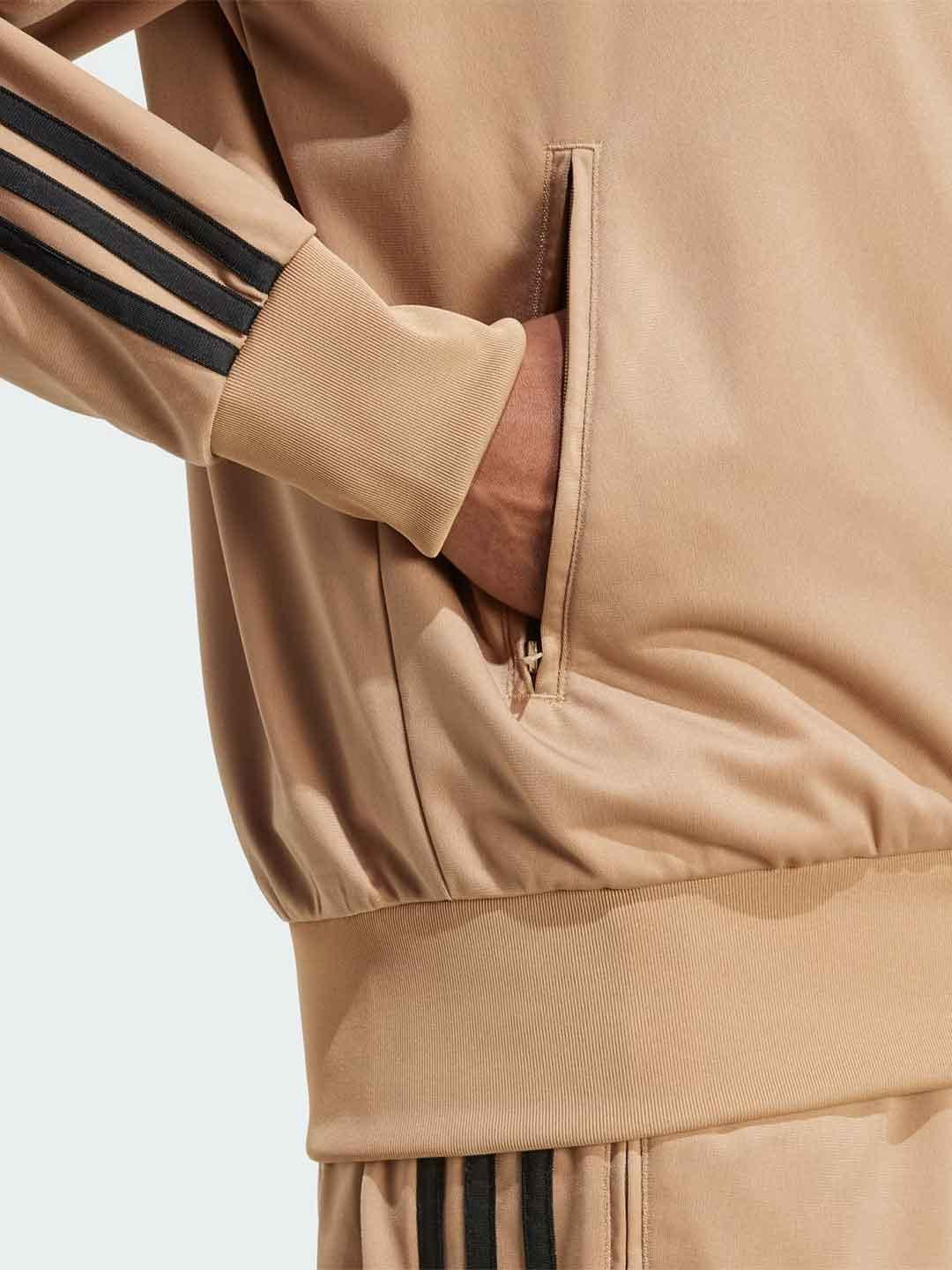 Adidas Adicolor felpa beige con bande nere JY6366 BEIGE ADIDAS