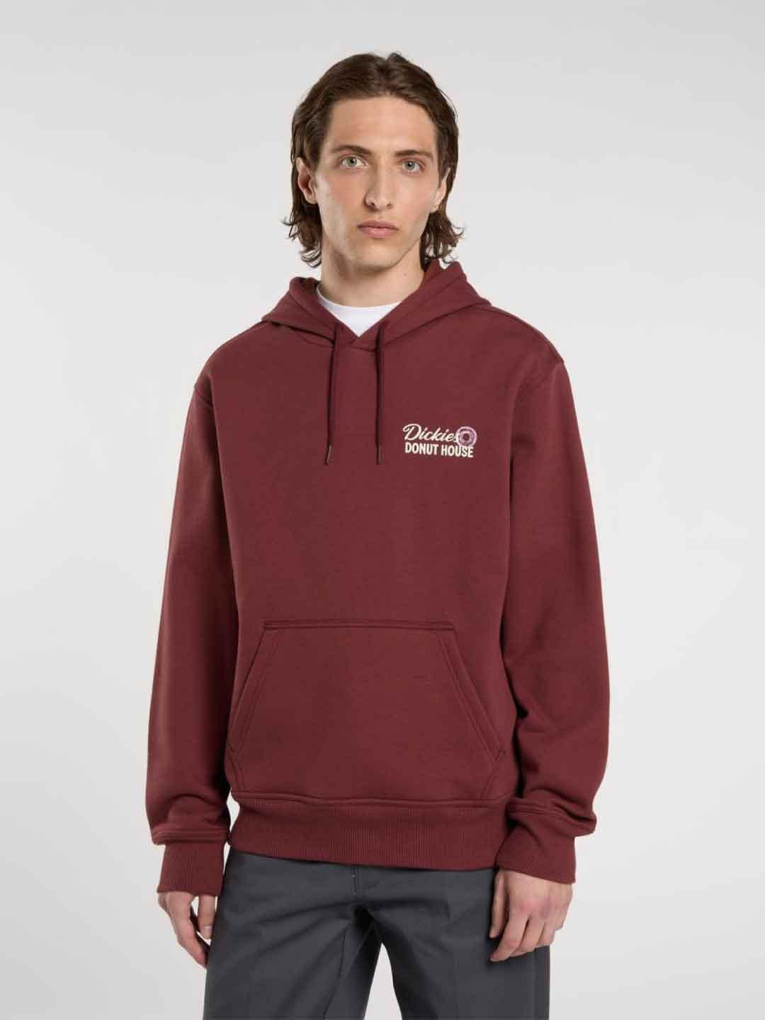 Dickies Donut House felpa bordeaux DK0A88ATL161 BORDEAUX DICKIES