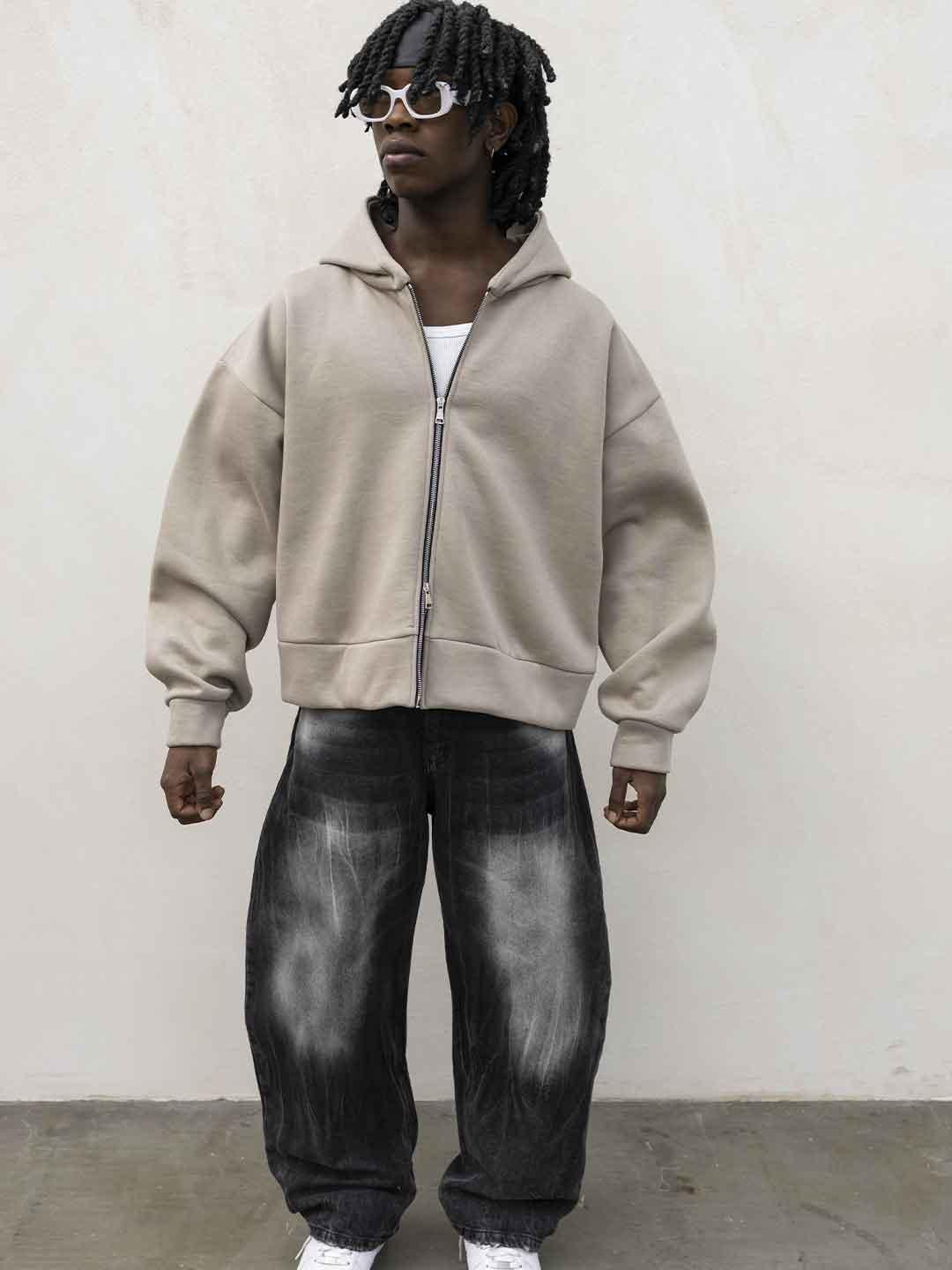 Tokyo felpa beige con doppio cursore TKO010 BEIGE TOKYO