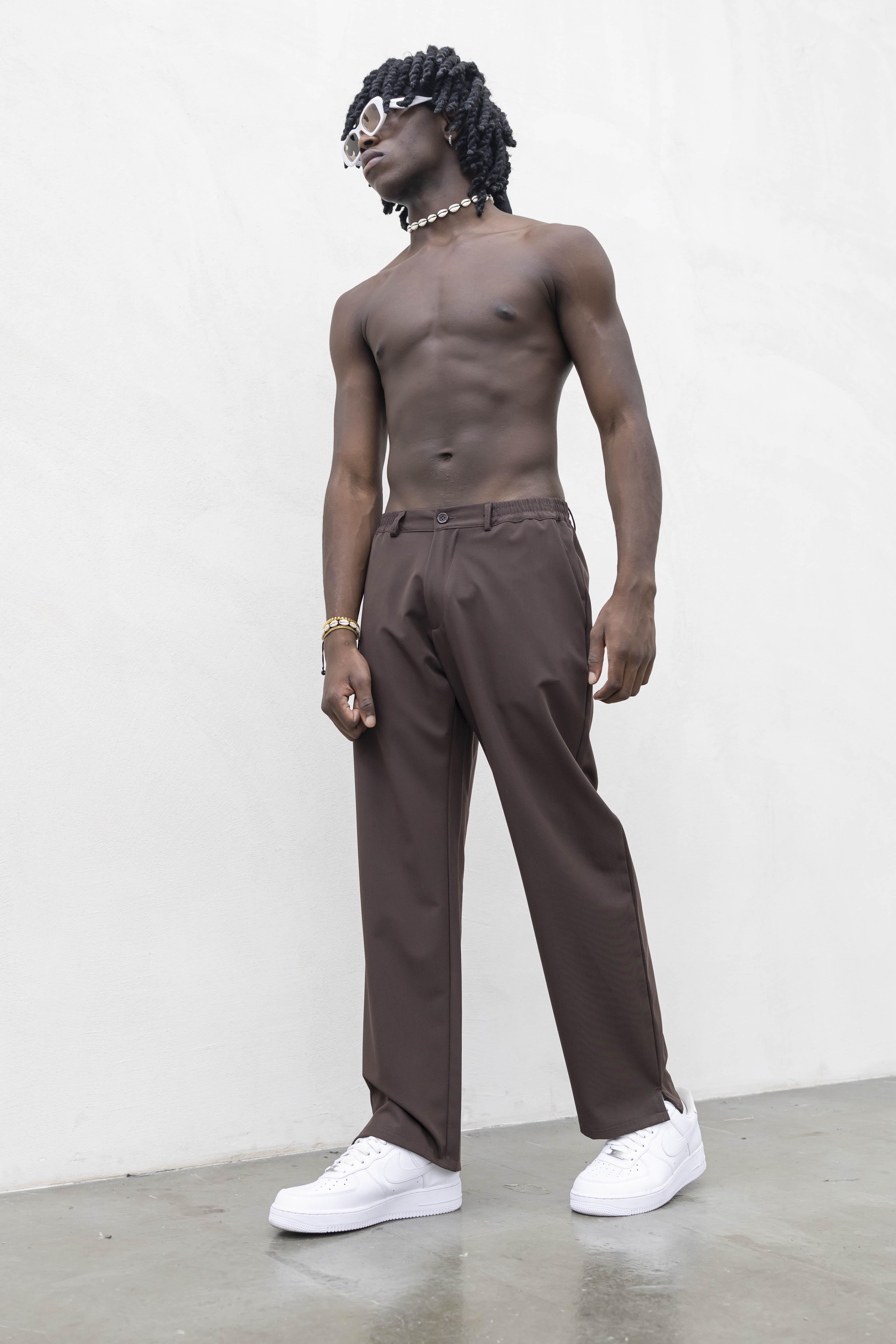 Tokyo pantaloni marrone simply con spacchetti TKO003 MARRONE TOKYO