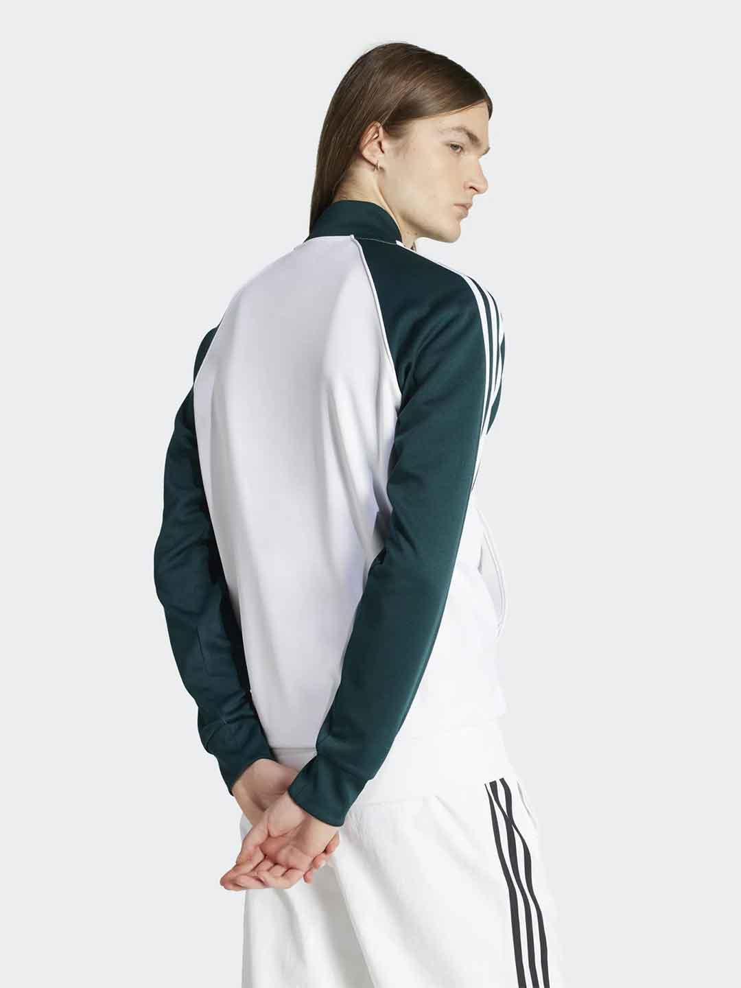 Adidas felpa bianca e verde JY1293 BIANCO ADIDAS