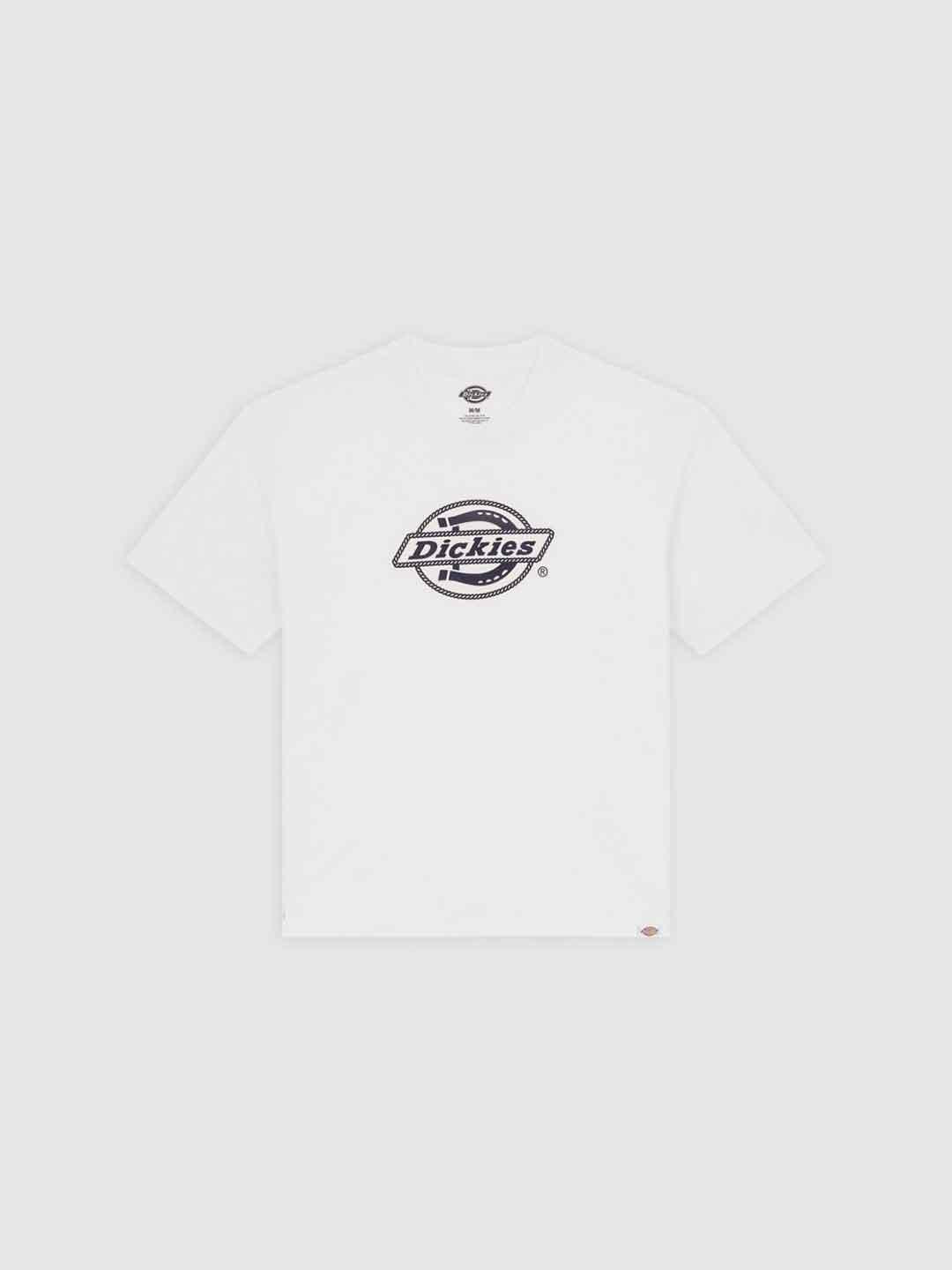 Dickies Forth Shaw t-shirt panna con logo blu DK0A87QSC481 PANNA DICKIES