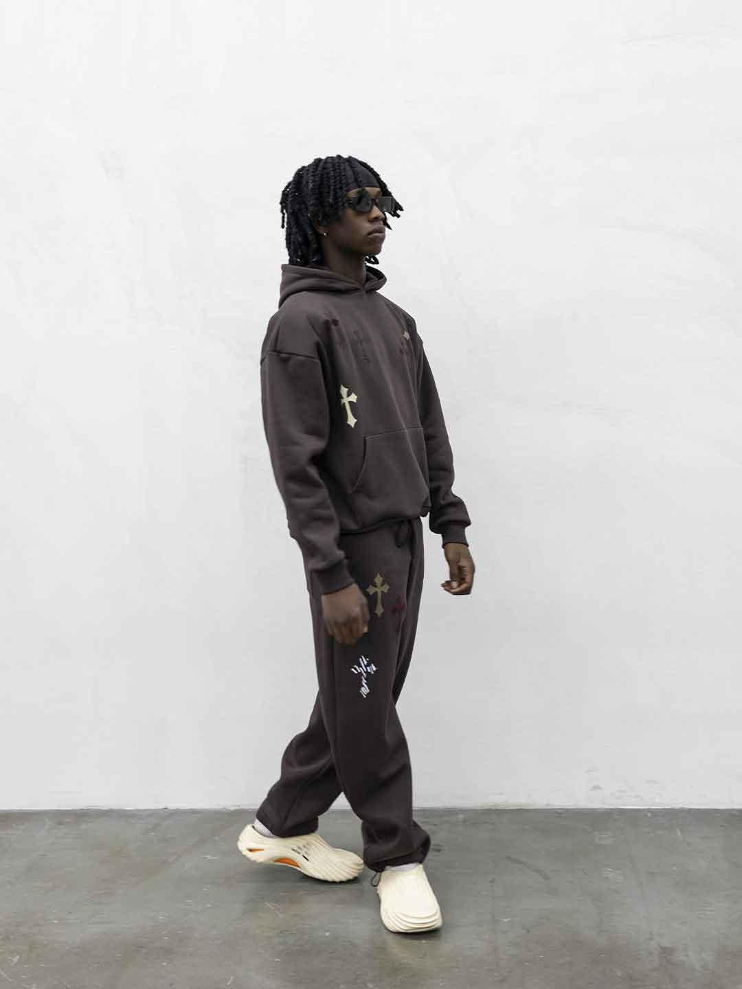 Tokyo coordinato marrone con croci RB002 MARRONE TOKYO