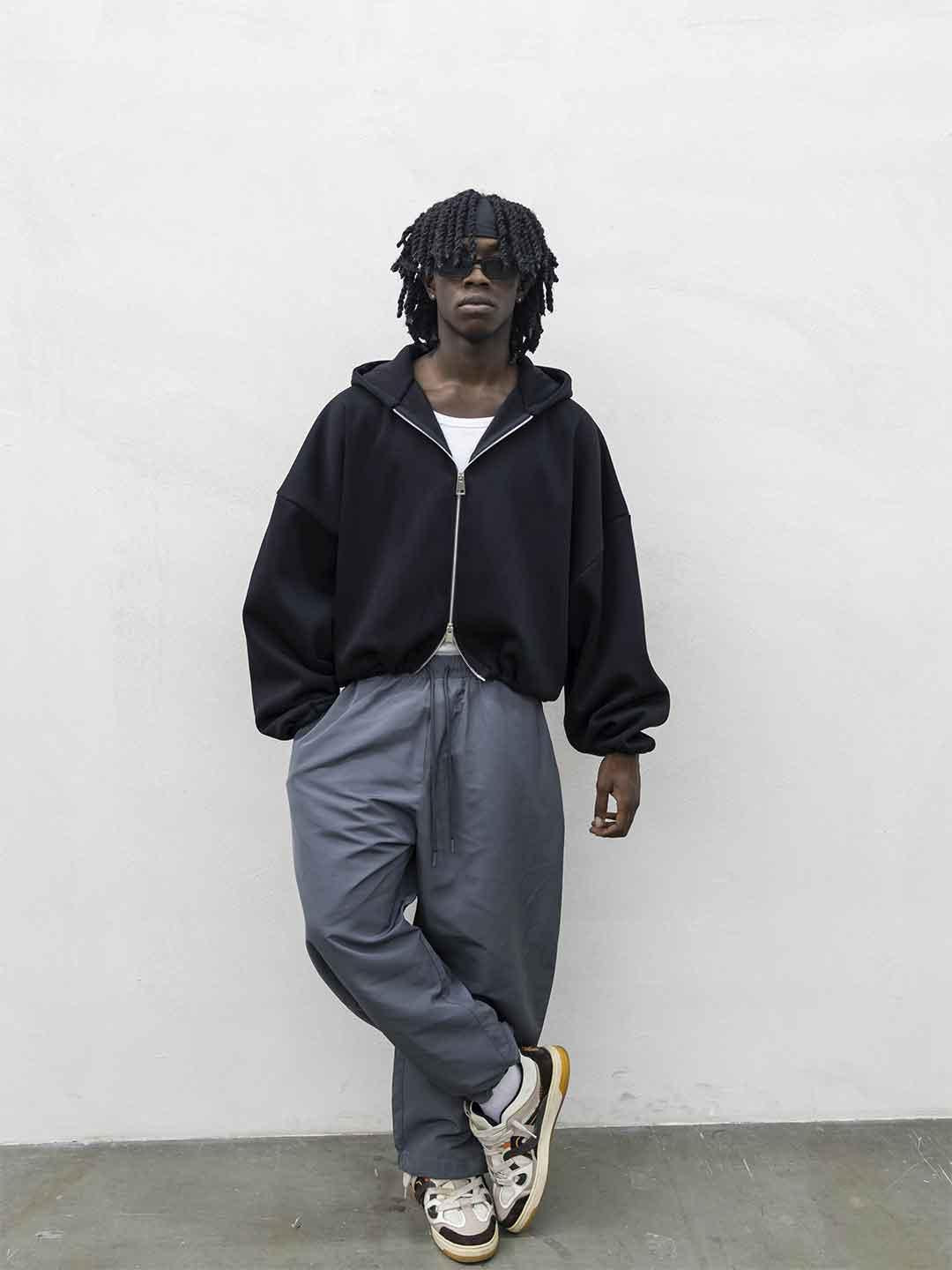 Present Day felpa nero con cappuccio e zip PRS049 NERO PRESENT DAY