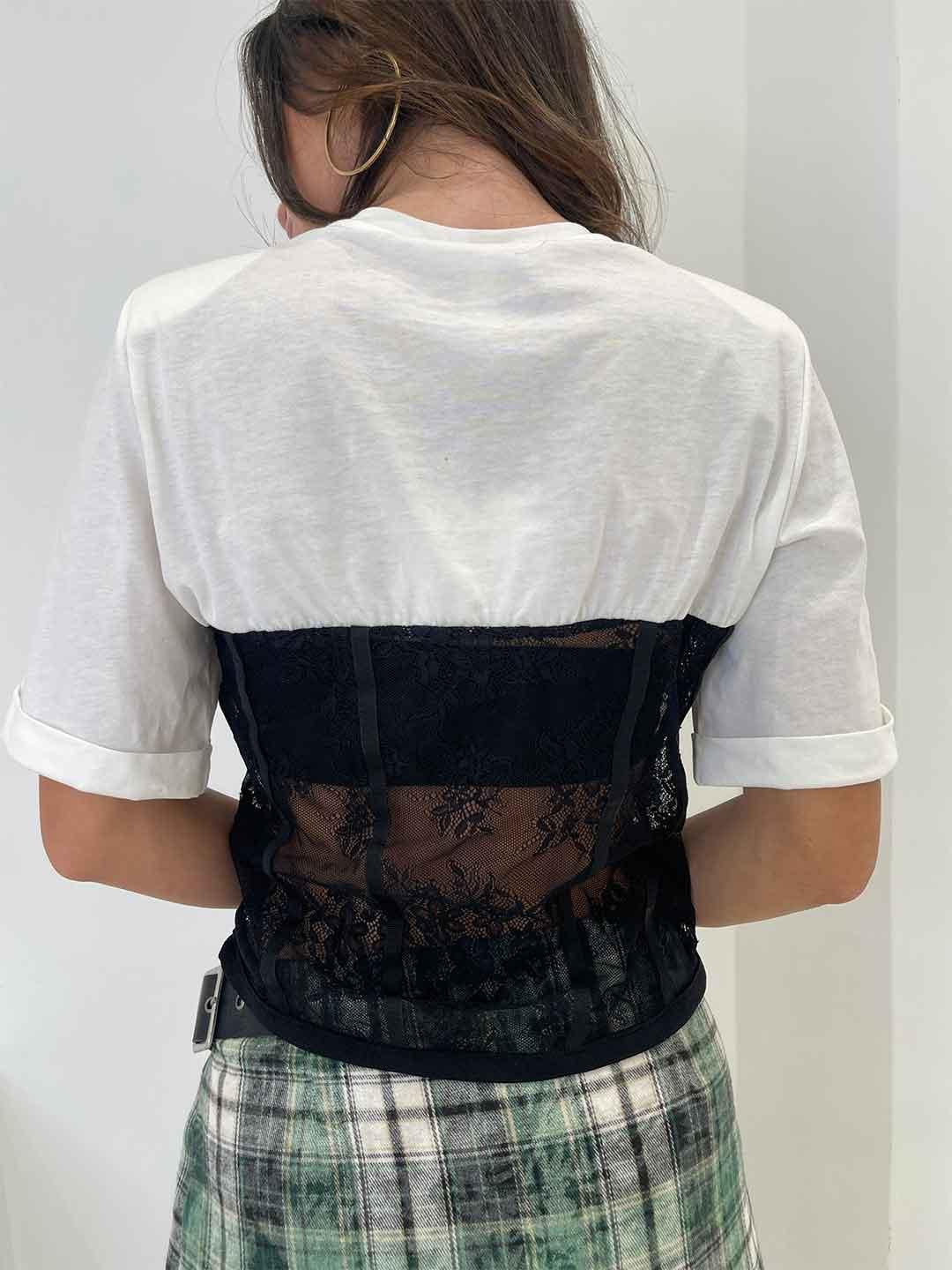 Tensione In t-shirt bianco con corsetto GH470 BIANCO TENSIONE IN