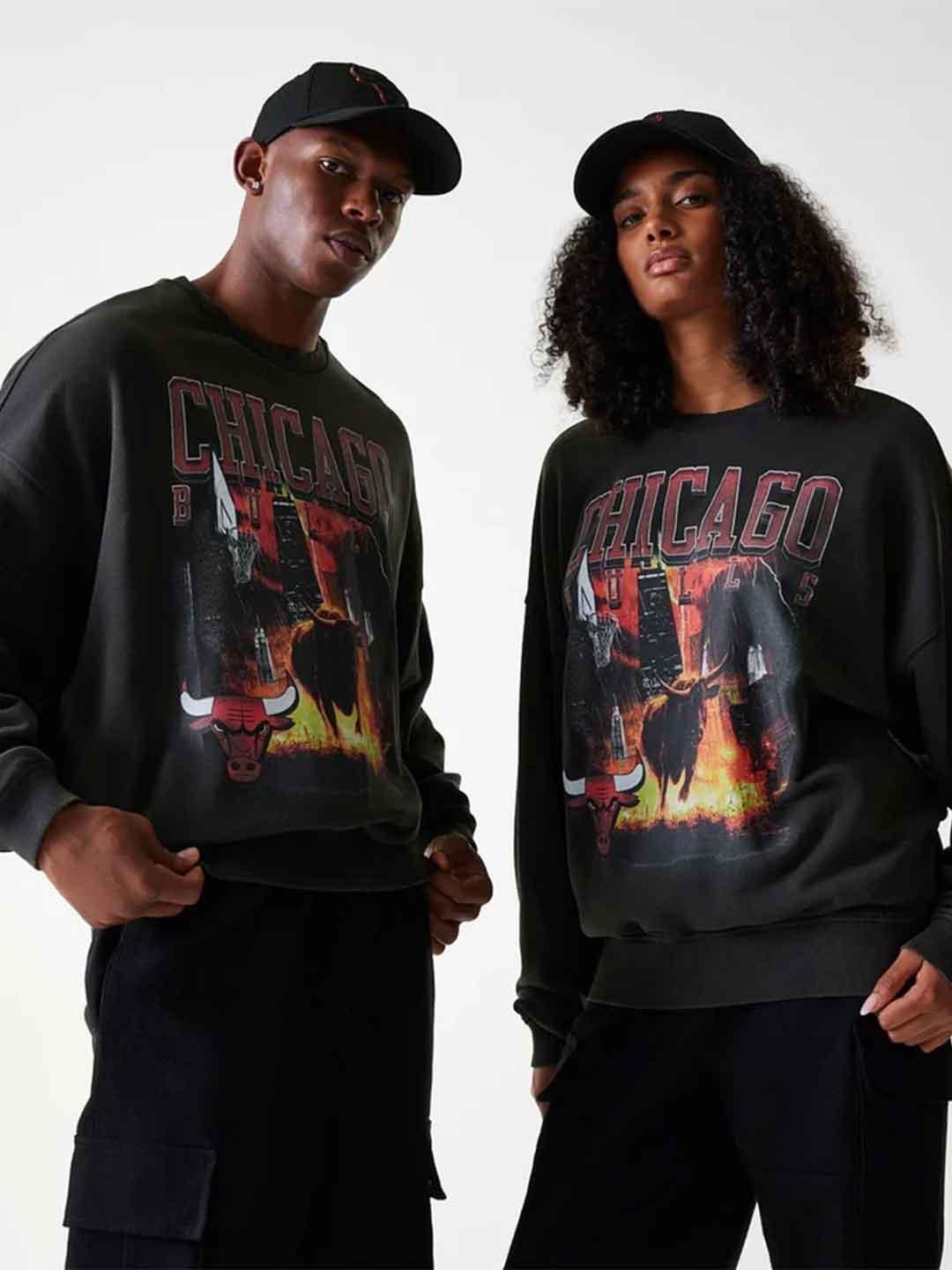 New Era felpa grigio Chicago Bulls 60684351 GRIGIO NEW ERA