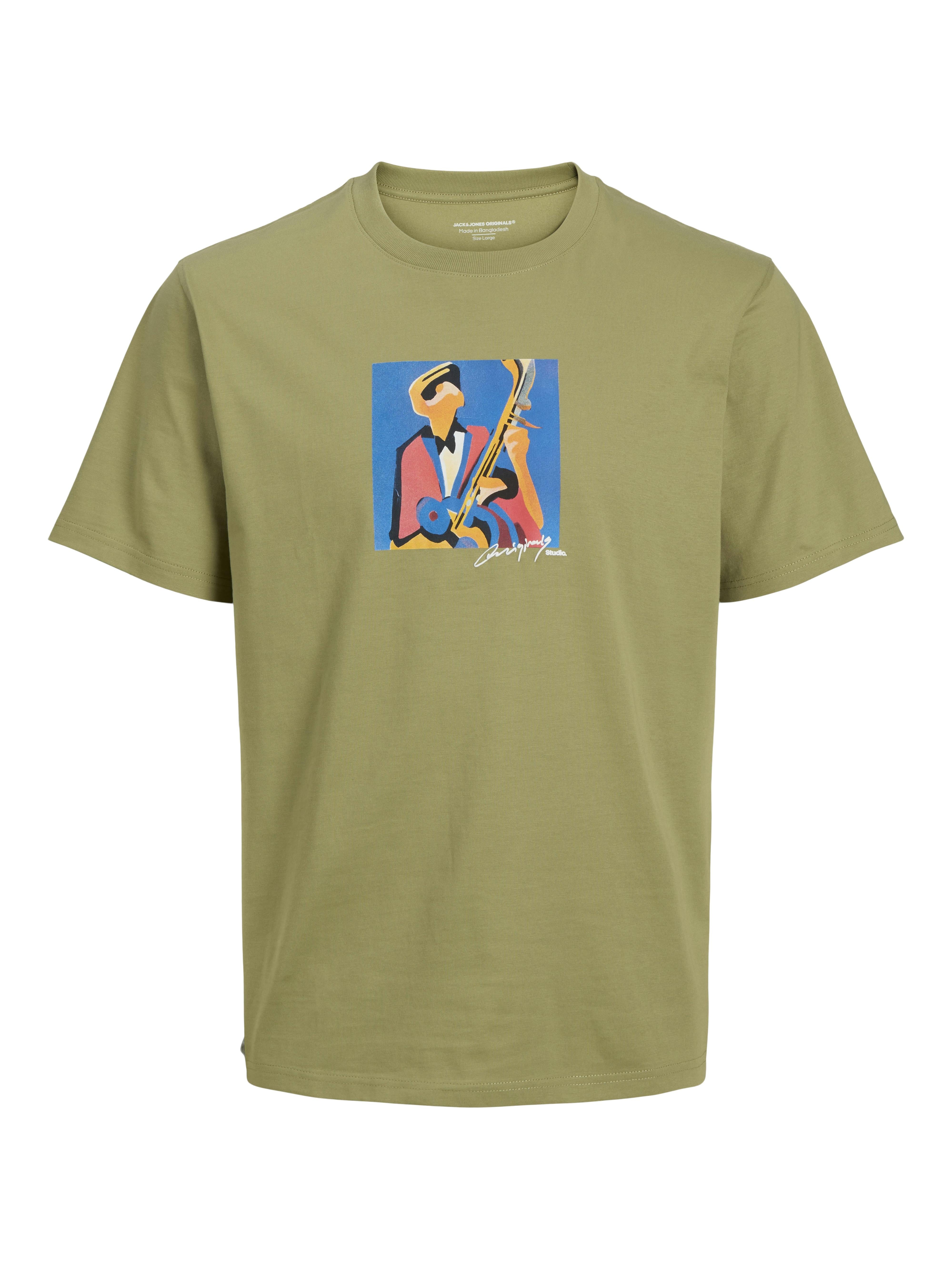 Jack & Jones t-shirt verde con grafica 12273378 VERDE JACK & JONES