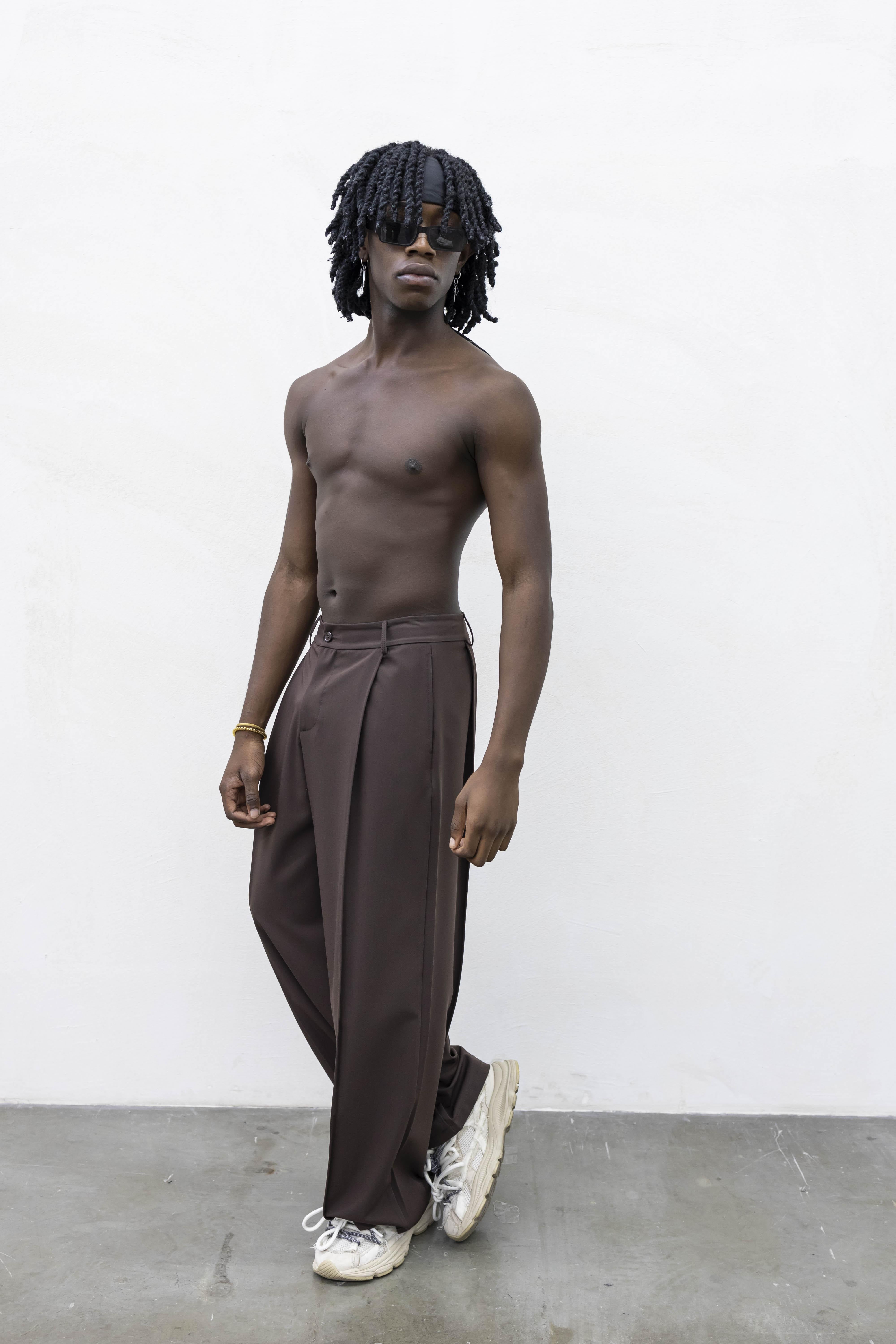 Present Day All Pinces pantaloni marrone PRS019 MARRONE PRESENT DAY