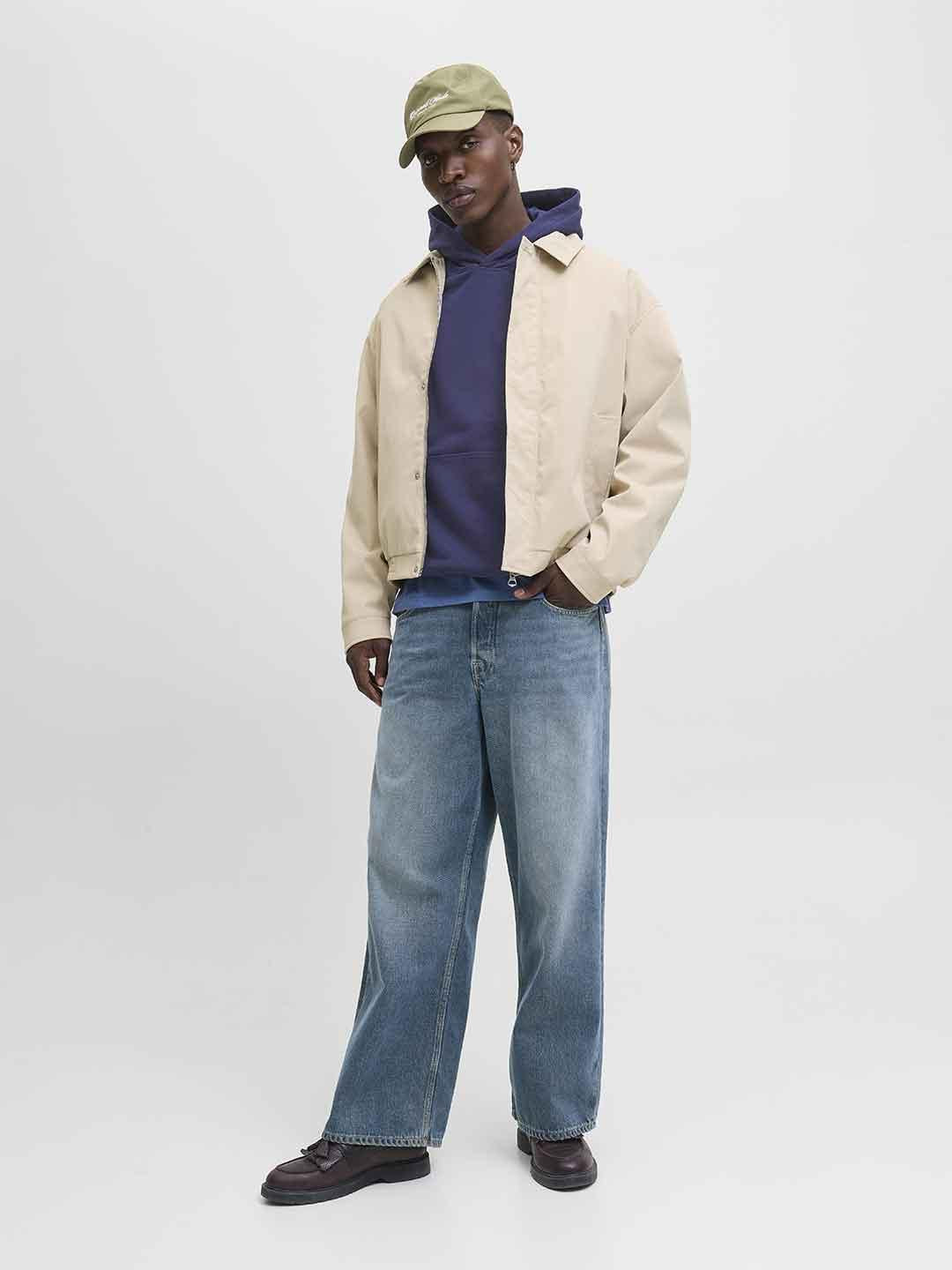 Jack & Jones felpa blu con cappuccio 12283054 BLU JACK & JONES