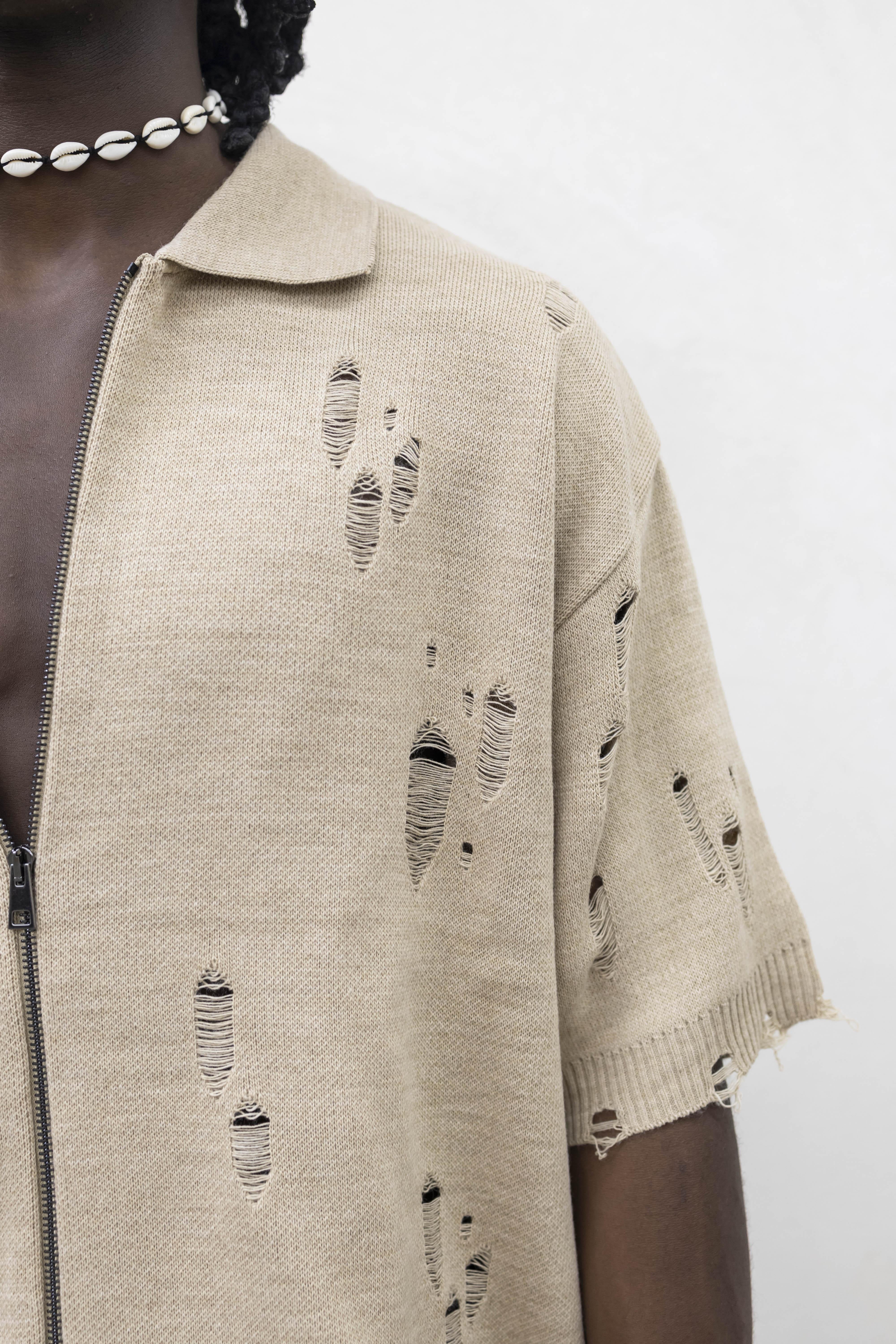 Tokyo polo beige con zip TCK001 BEIGE TOKYO