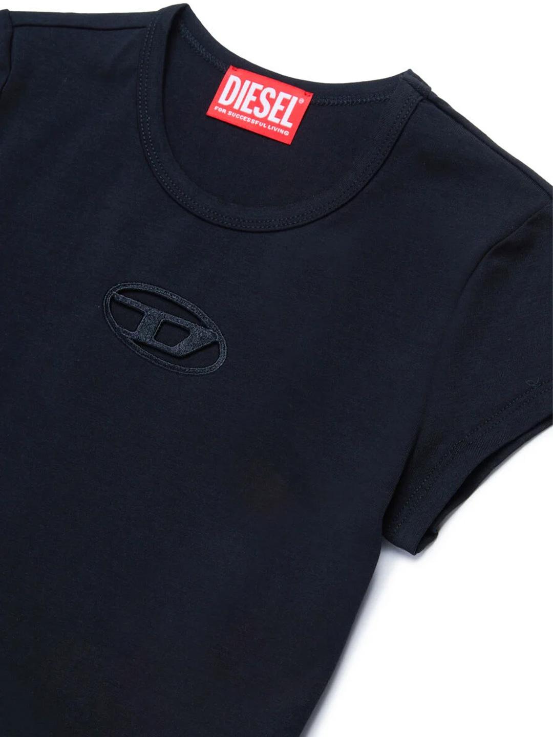 Diesel Tangie t-shirt nero con logo forato J01830 0AFAA NERO DIESEL