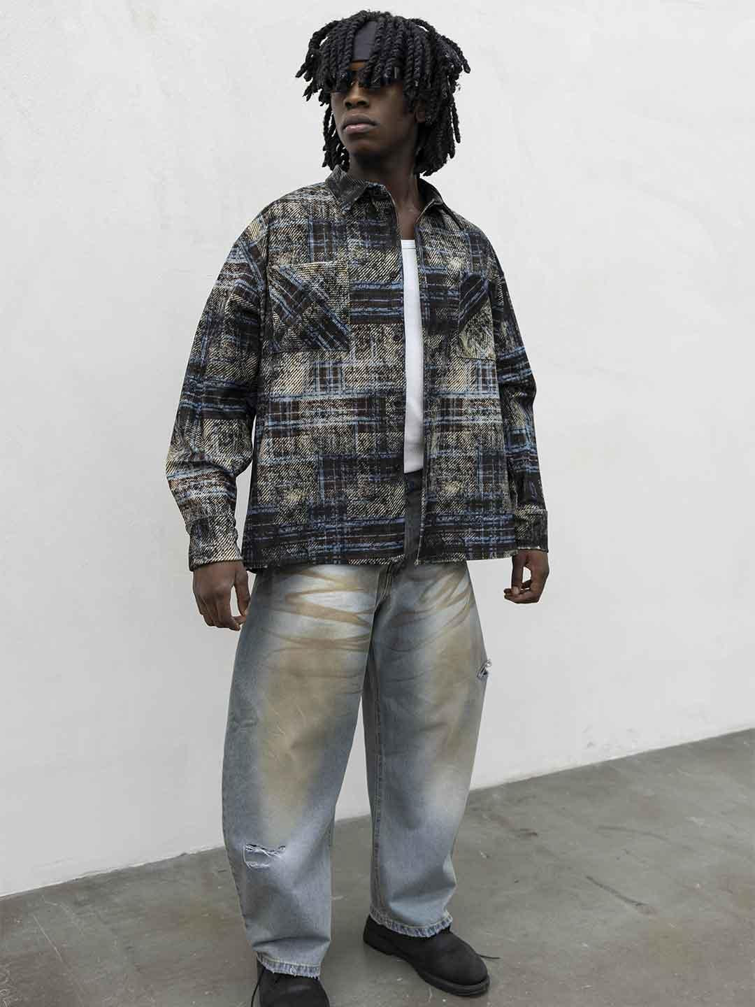 Present Day camicia marrone a righe PRS063 MARRONE PRESENT DAY
