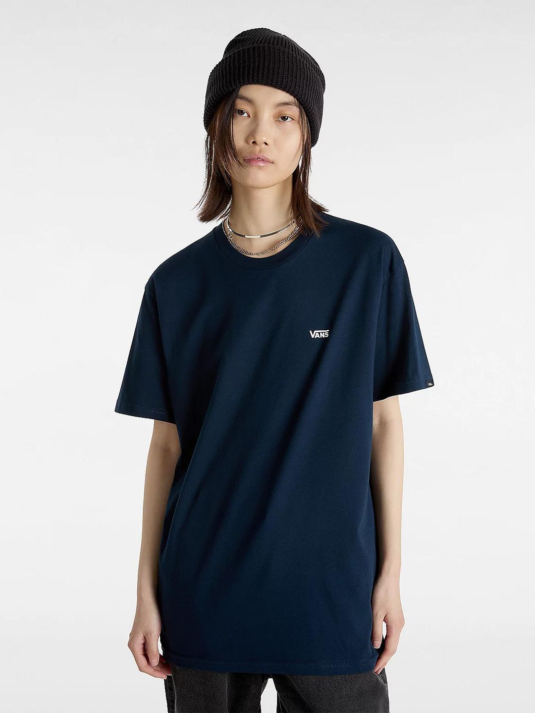 Vans Left Chest t-shirt blu con logo bianco VN0A3CZENAV1 BLU VANS